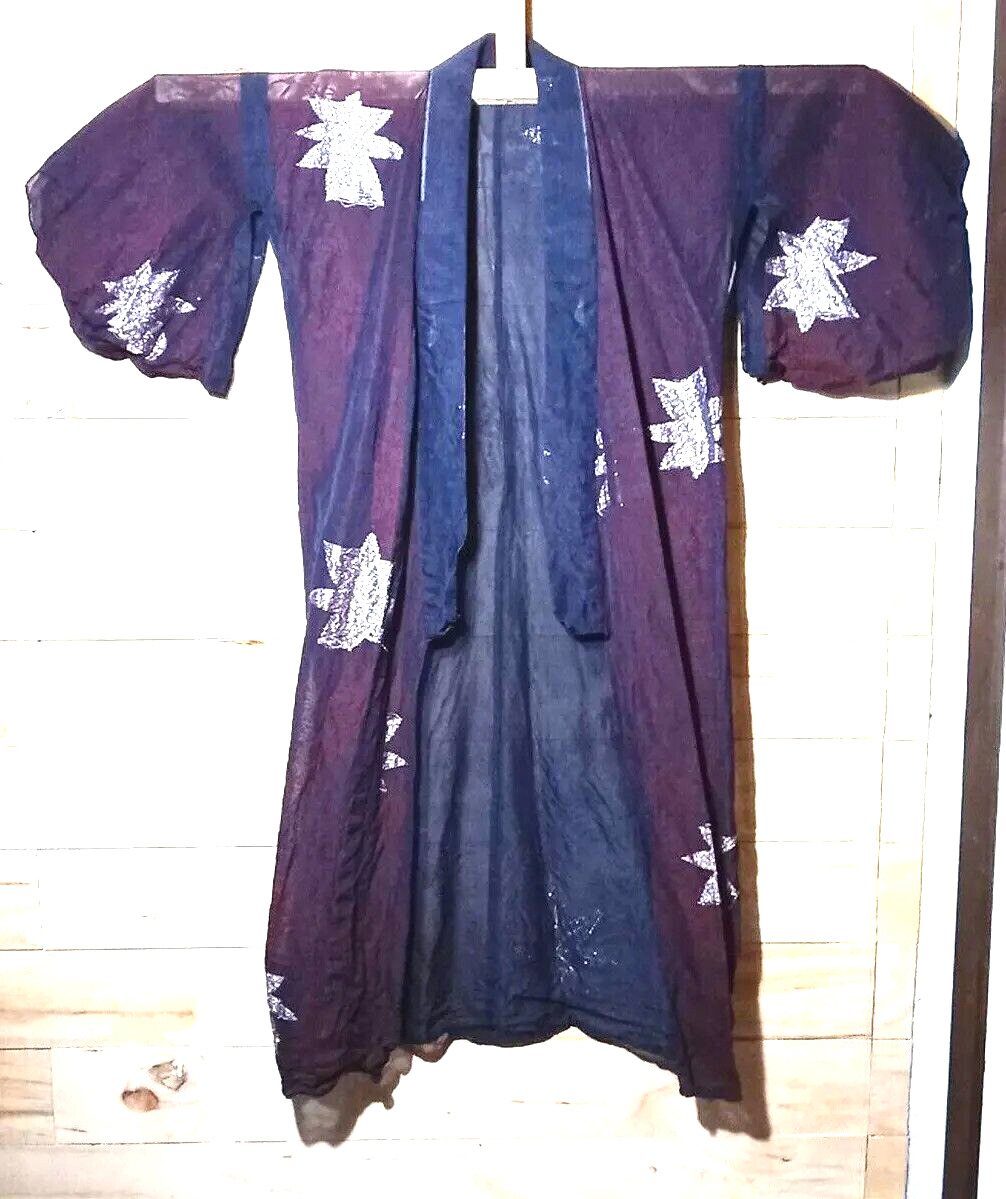 Japanese Kimono Purple Floral Sheer Womens Please see photos and desc.