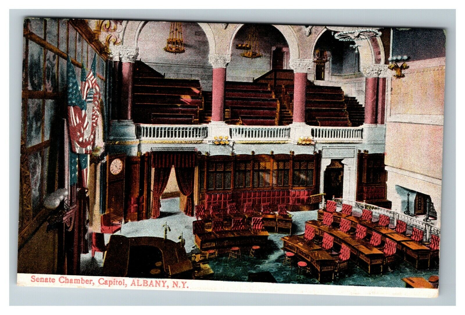Senate Chamber, State Capital, Albany NY c1910 Vintage Postcard