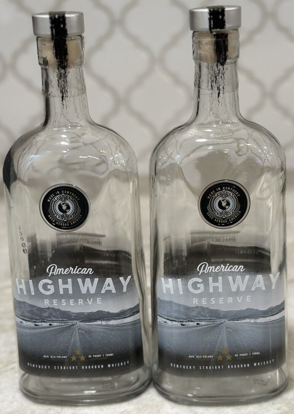 American Highway Reserve Bourbon Whiskey Empty Bottle Brad Paisley CRAFTS Lot 2