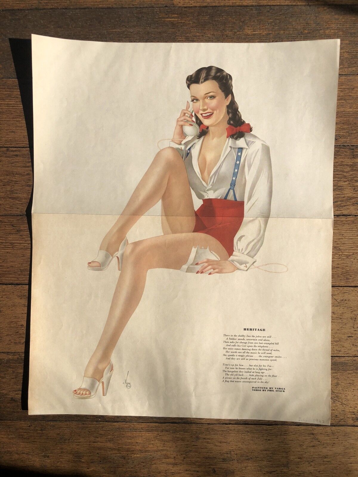 1942 Esquire Magazine Pinup Girl Centerfold by Varga- Heritage