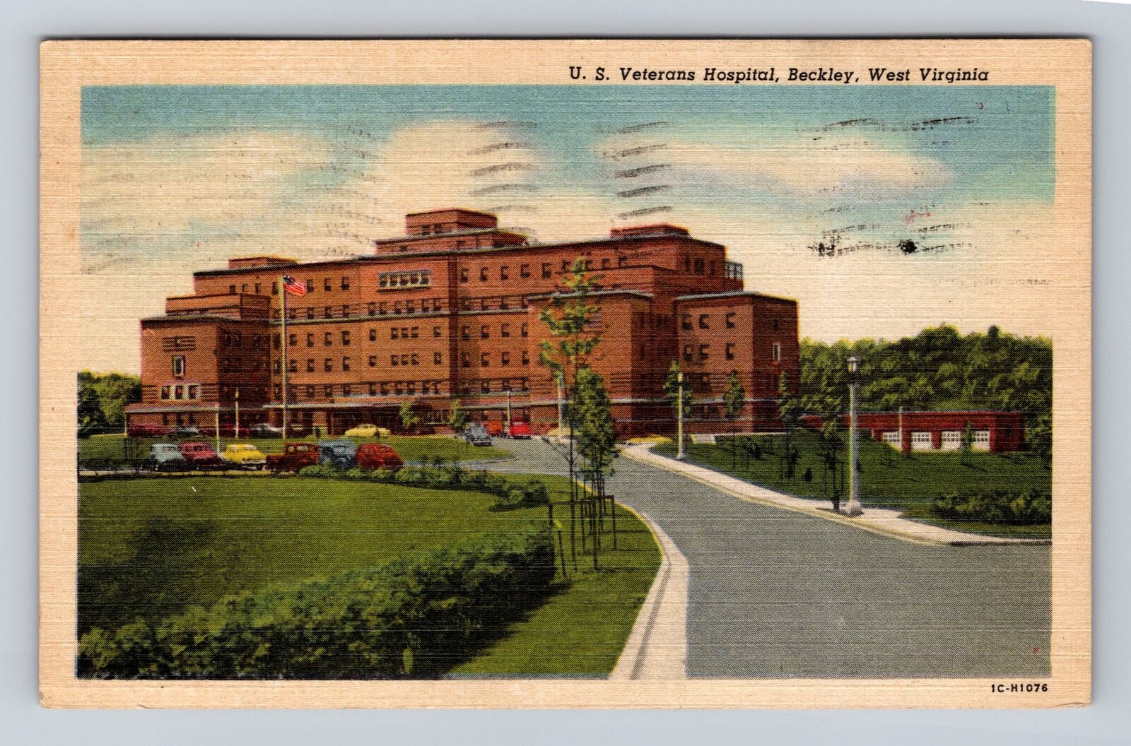 Beckley WV- West Virginia United States Veterans Hospital Vintage c1954 Postcard