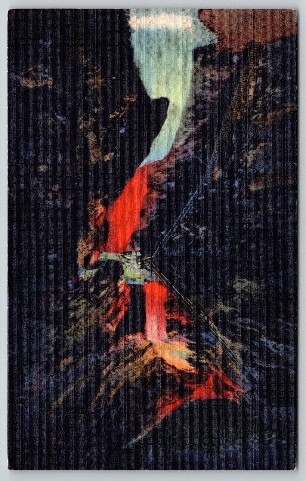 Seven Falls South Cheyenne Canyon Illuminated Night Colorado Springs CO Postcard