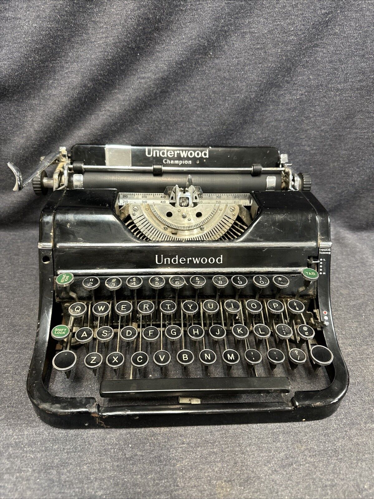 Vintage 1930's Underwood Champion Portable Classic Black Typewriter Parts/Repair