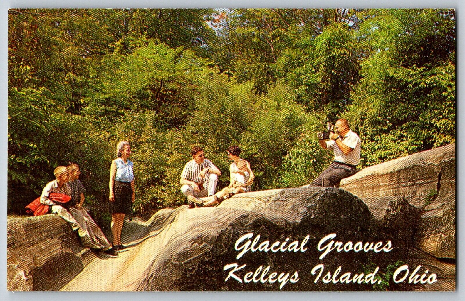 Kelley's Island, Ohio OH - The Glacial Grooves - Vintage Postcard - Unposted
