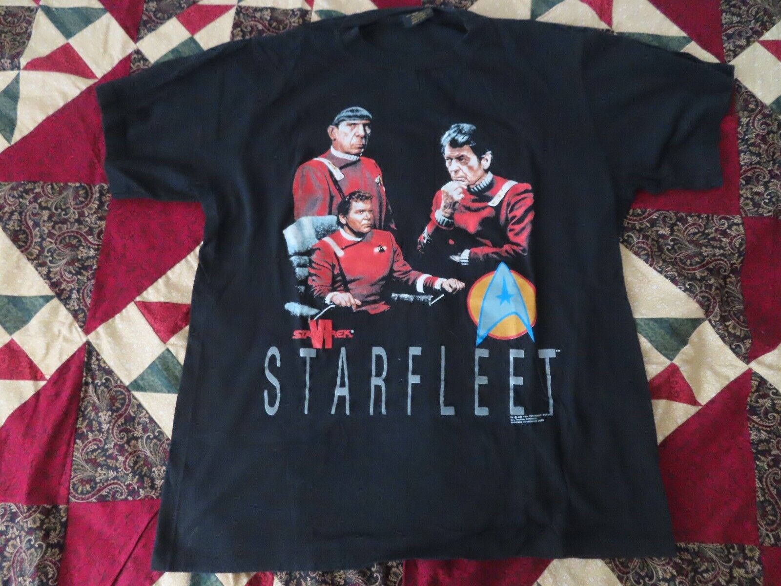 Vintage Star Trek Starfleet Single Stitch Shirt Double Sided Size L 1991 Changes