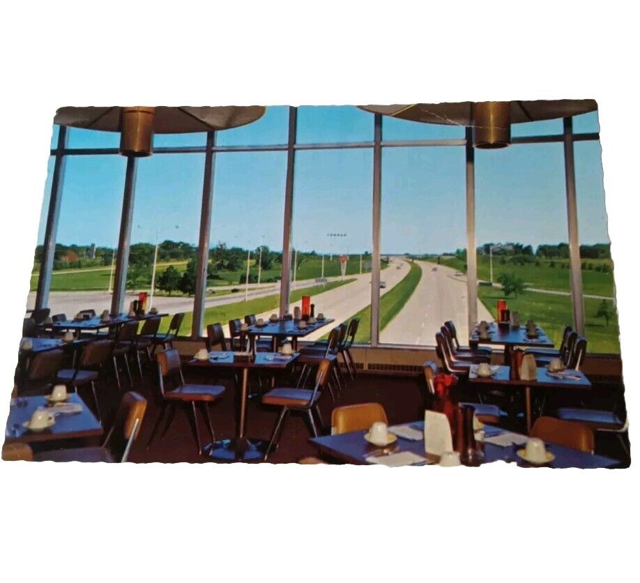 Postcard Glass House Restaurant Will Rogers Turnpike OK MCM Howard Johnsons VTG