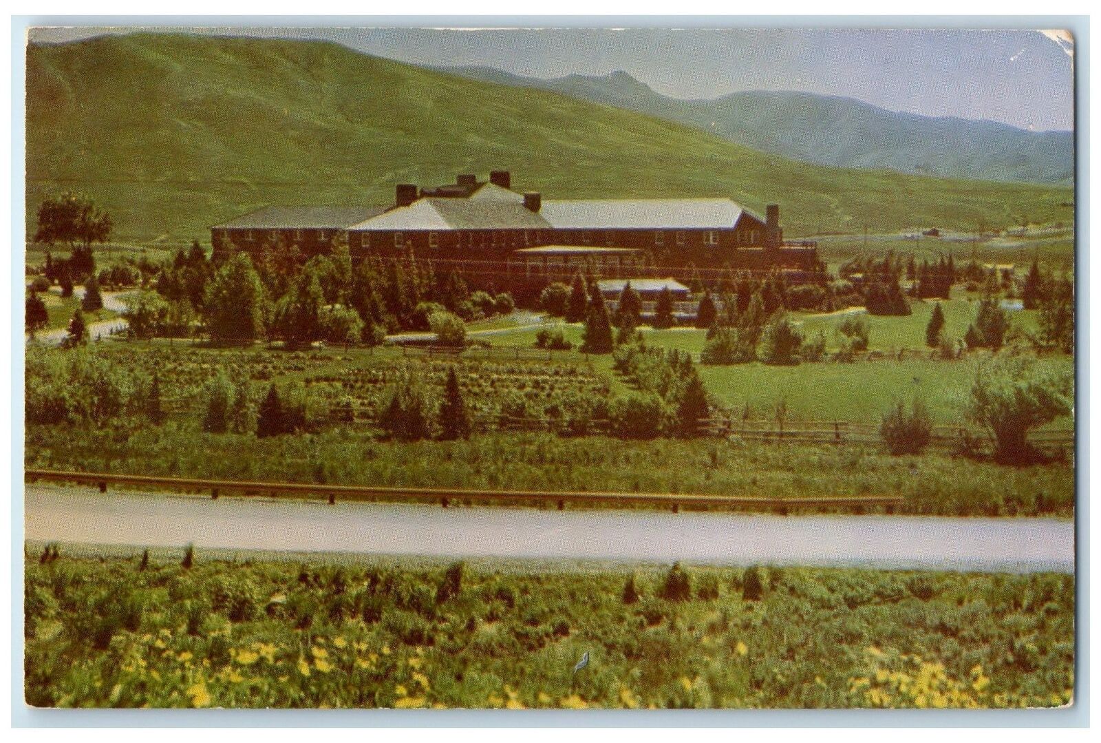 c1960s Bird's Eye View Of Sun Valley Lodge Sun Valley Idaho ID Unposted Postcard