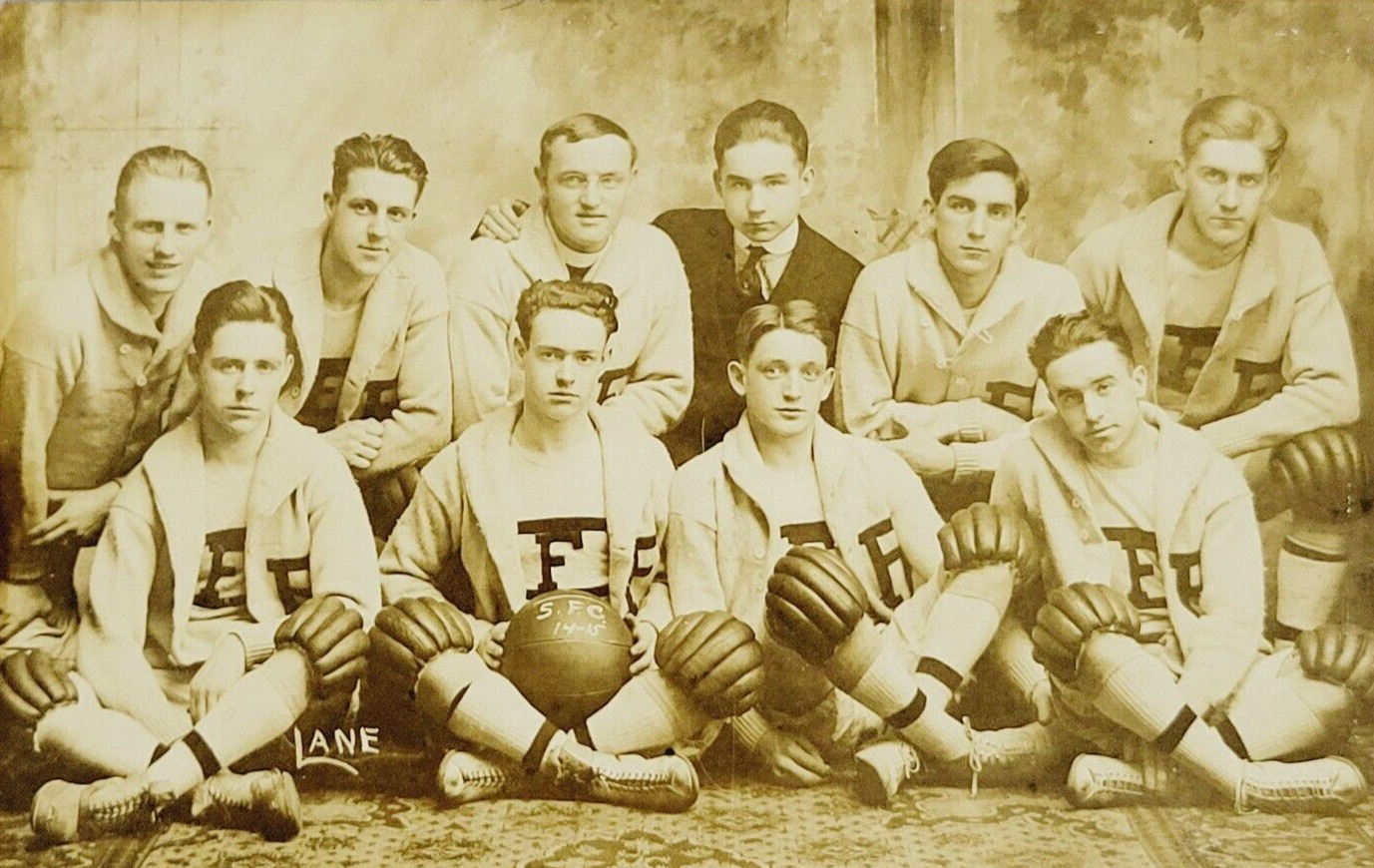 Rare 1914 St. Francis College Brooklyn Terriers Basketball Team Postcard NY