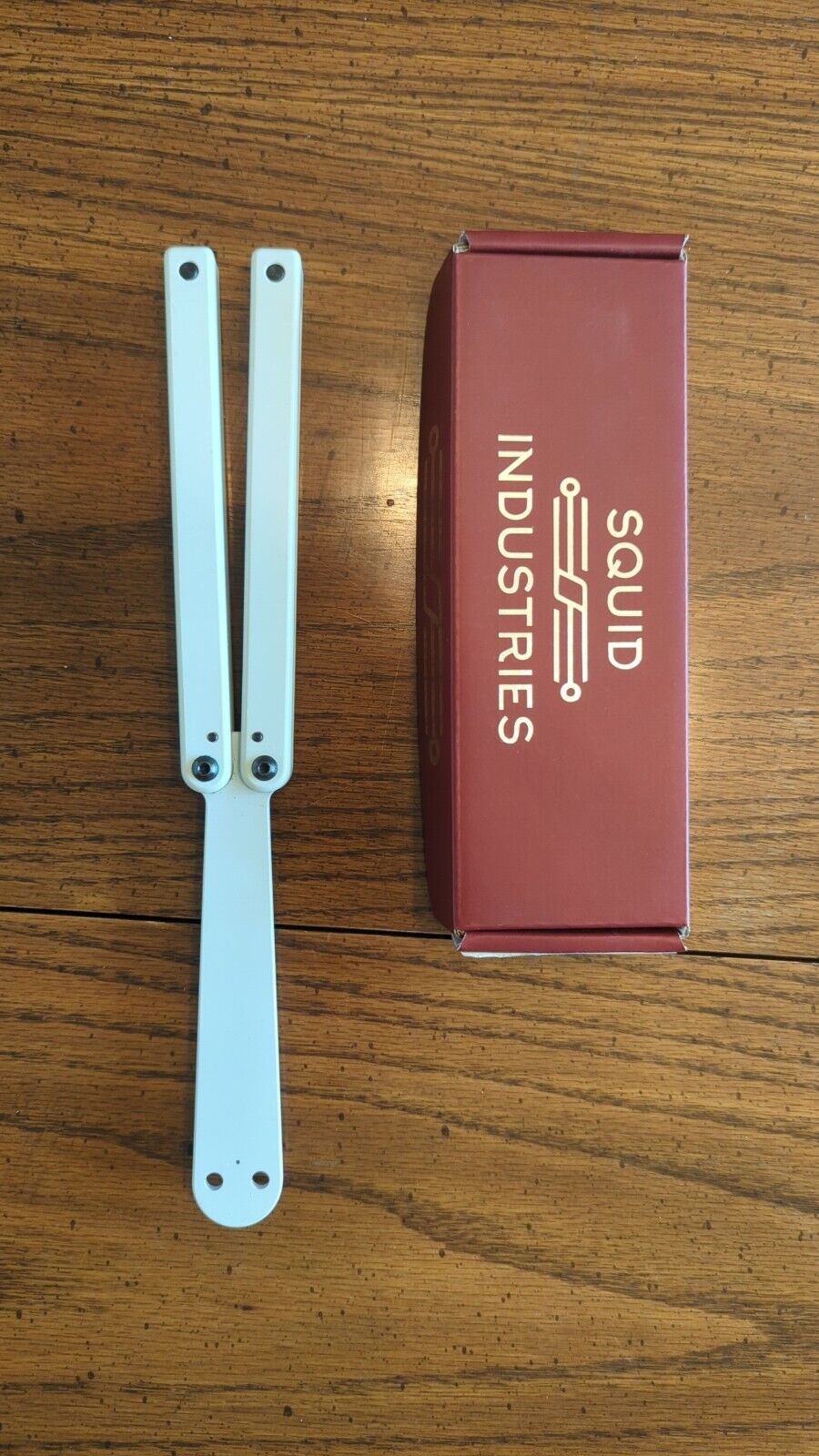Squid Industries Squiddy-G Butterfly Balisong Trainer White PVC 4.3\
