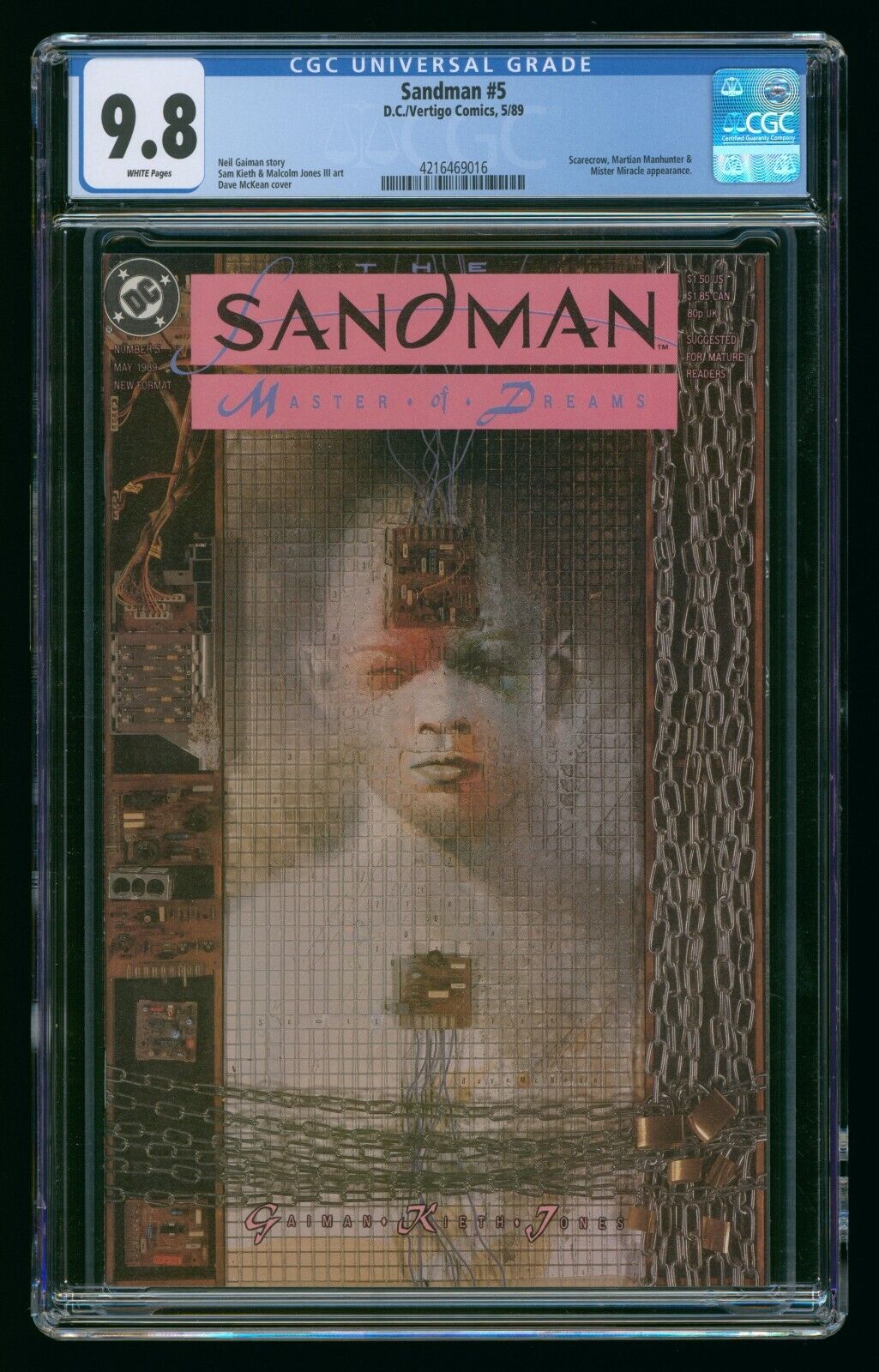 SANDMAN #5 (1989) CGC 9.8 1st APPEARANCE MERV PUMPKINHEAD WHITE PAGES