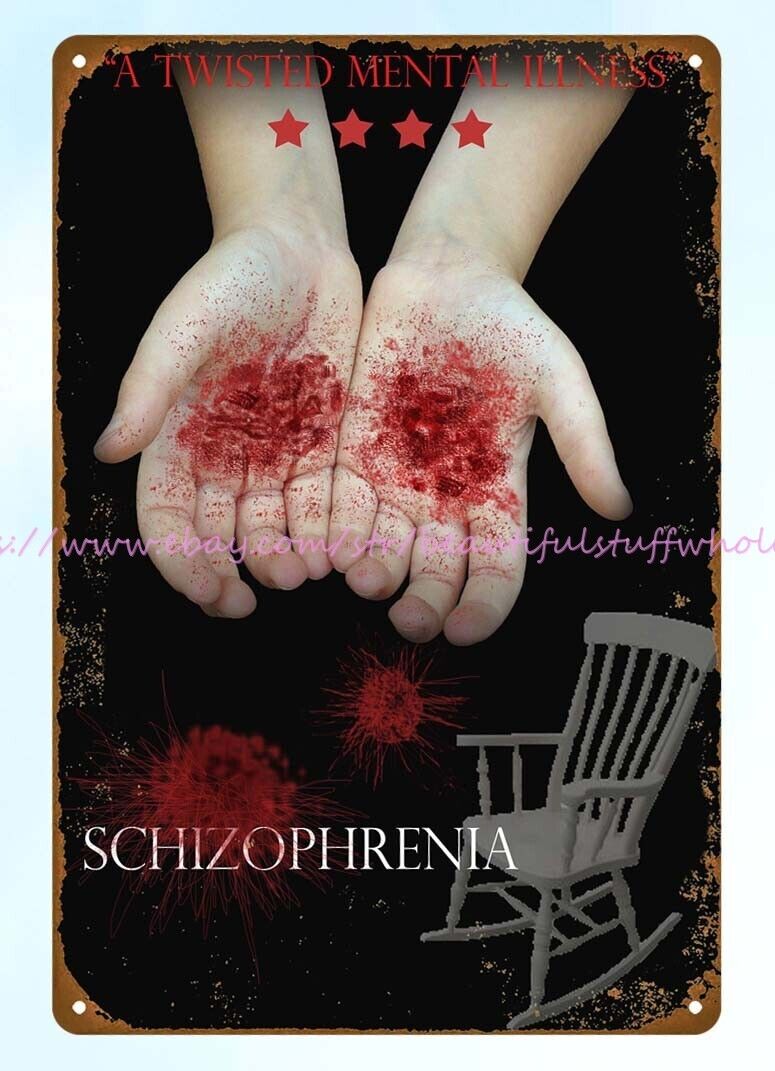 Schizophrenia horror movie poster metal tin sign urban home decor