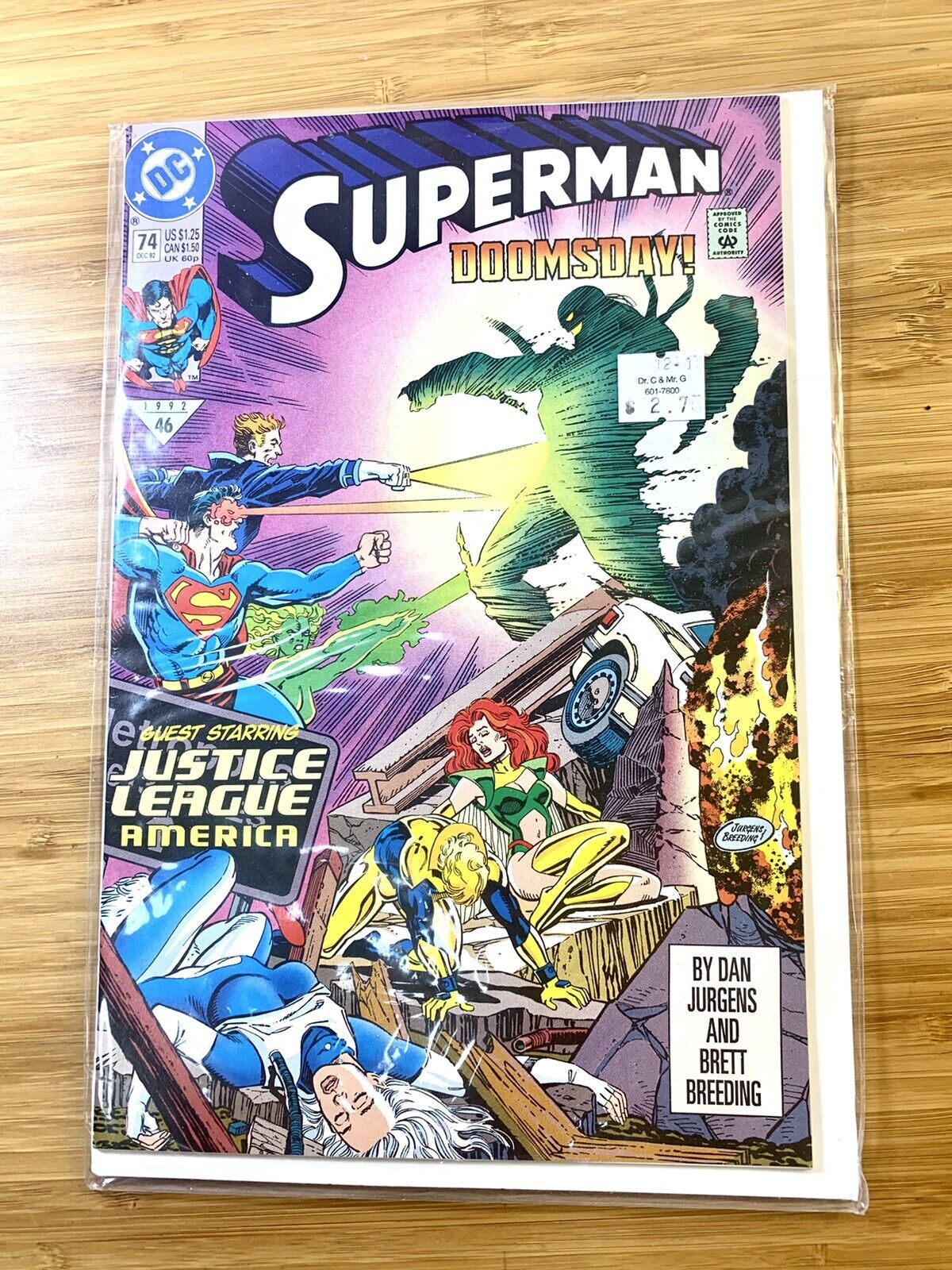 Superman #74 NM (Dec 1992, DC Comics) DOOMSDAY   guests Justice League America