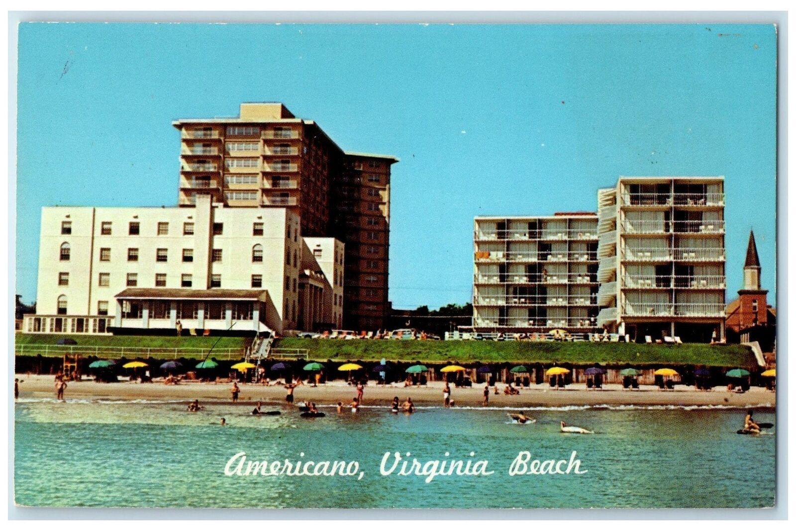 c1960's American Motel North And South View Virginia Beach Virginia VA Postcard