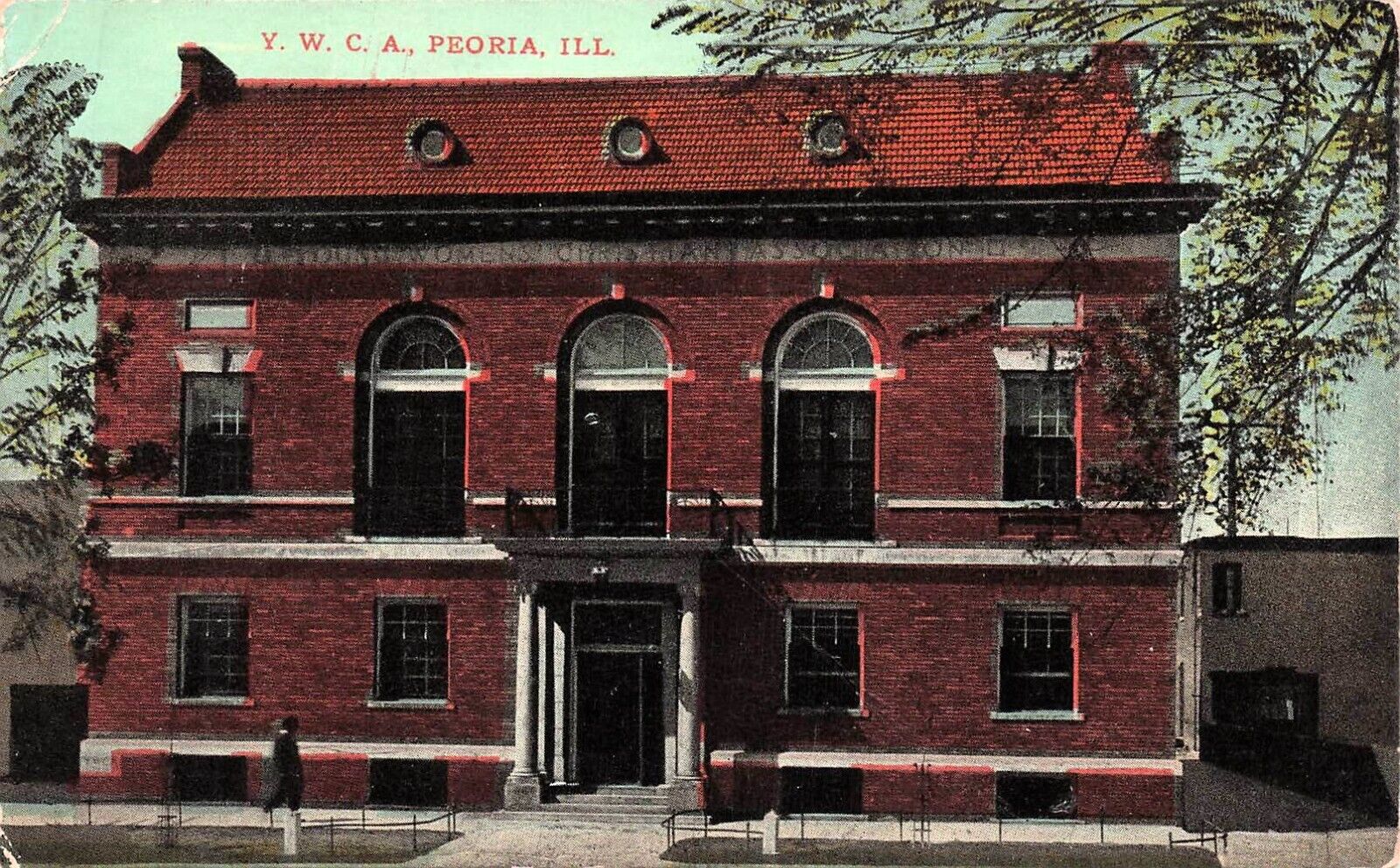 YWCA Building Peoria IL Illinois Downtown Fayette Street 1910s Vtg Postcard E37