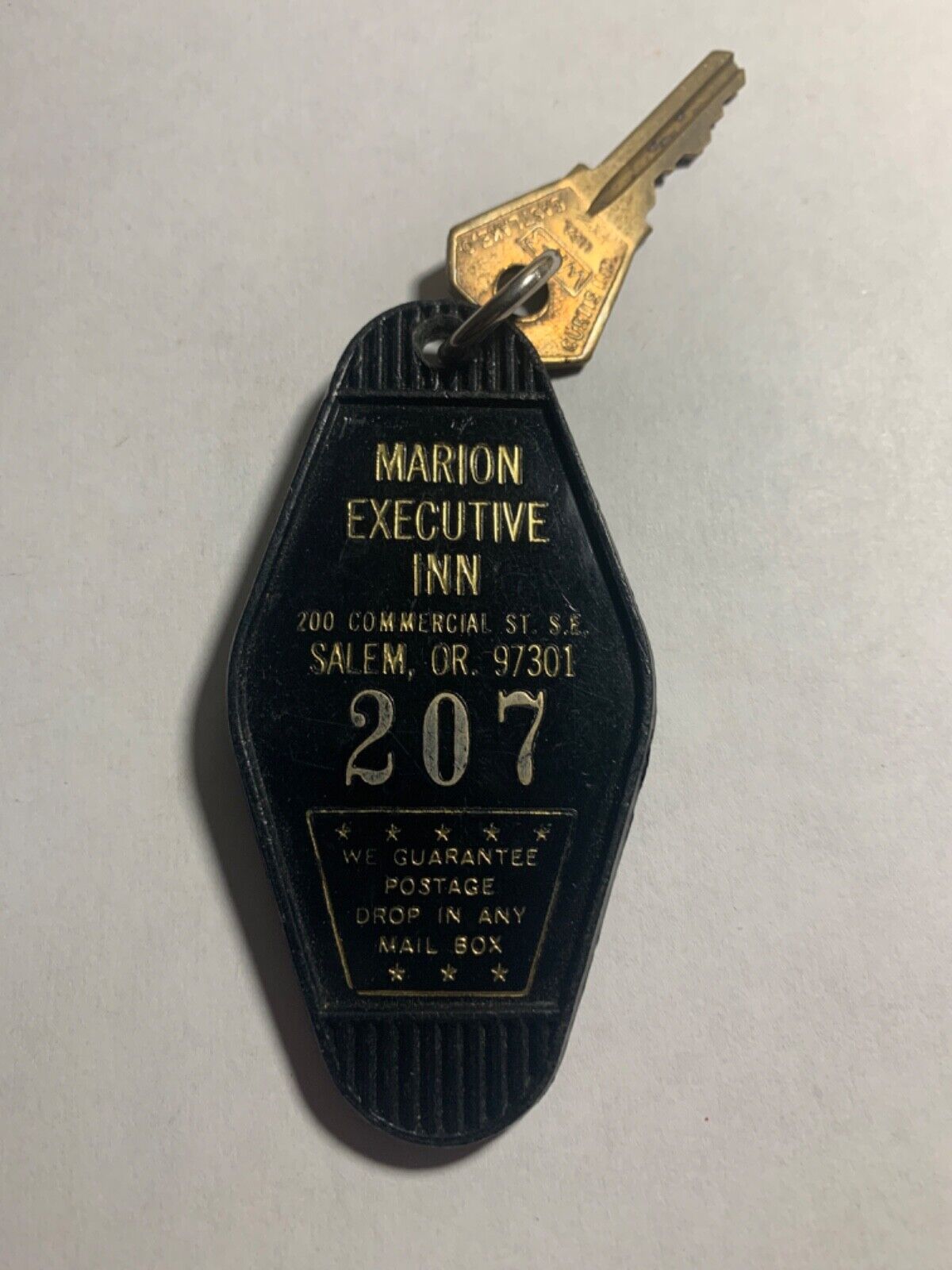 Marion Executive Inn Hotel Motel Room Key Fob & Key Salem Oregon #207