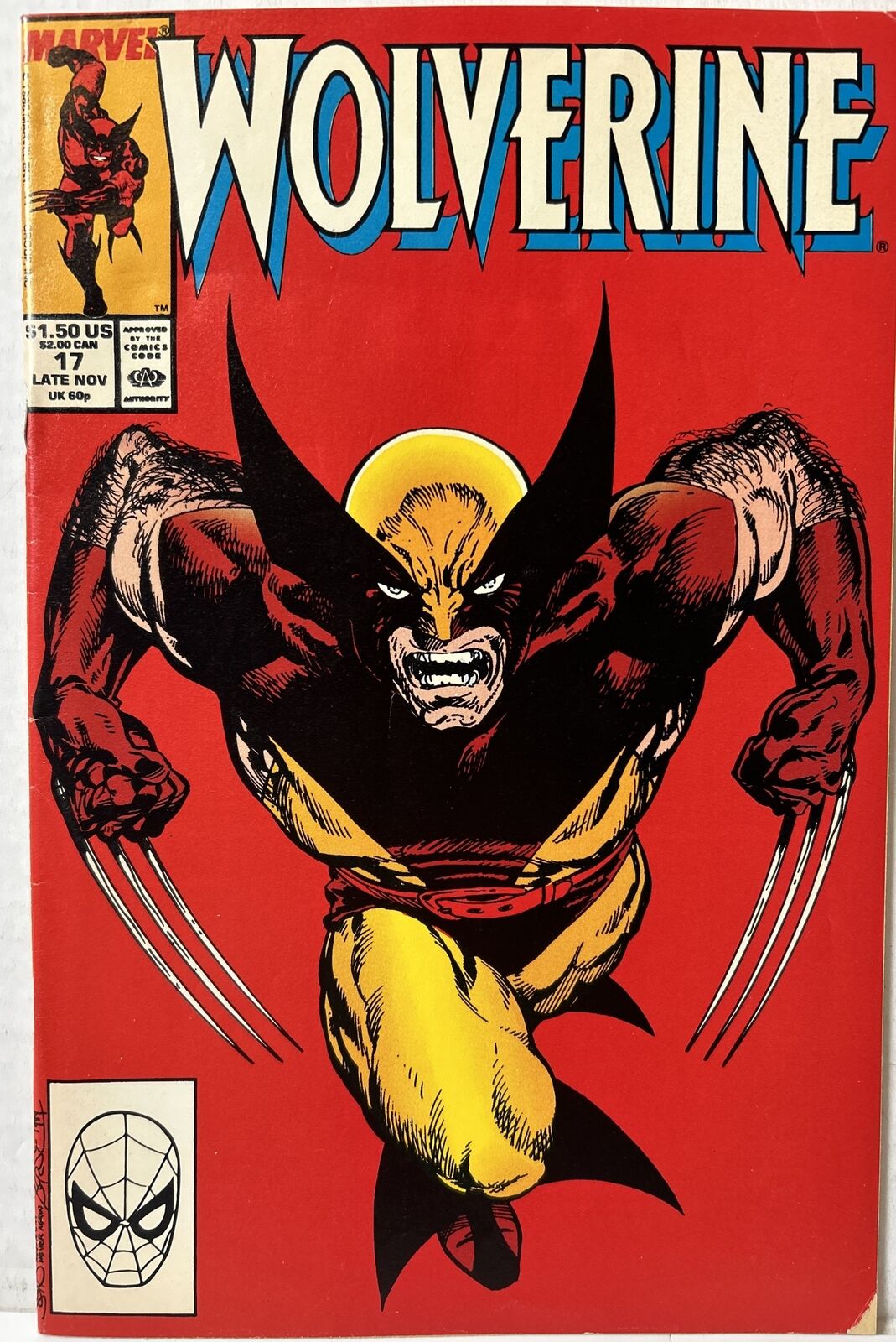 Wolverine #17 Direct Marvel Comics 1989 John Byrne and Klaus Janson