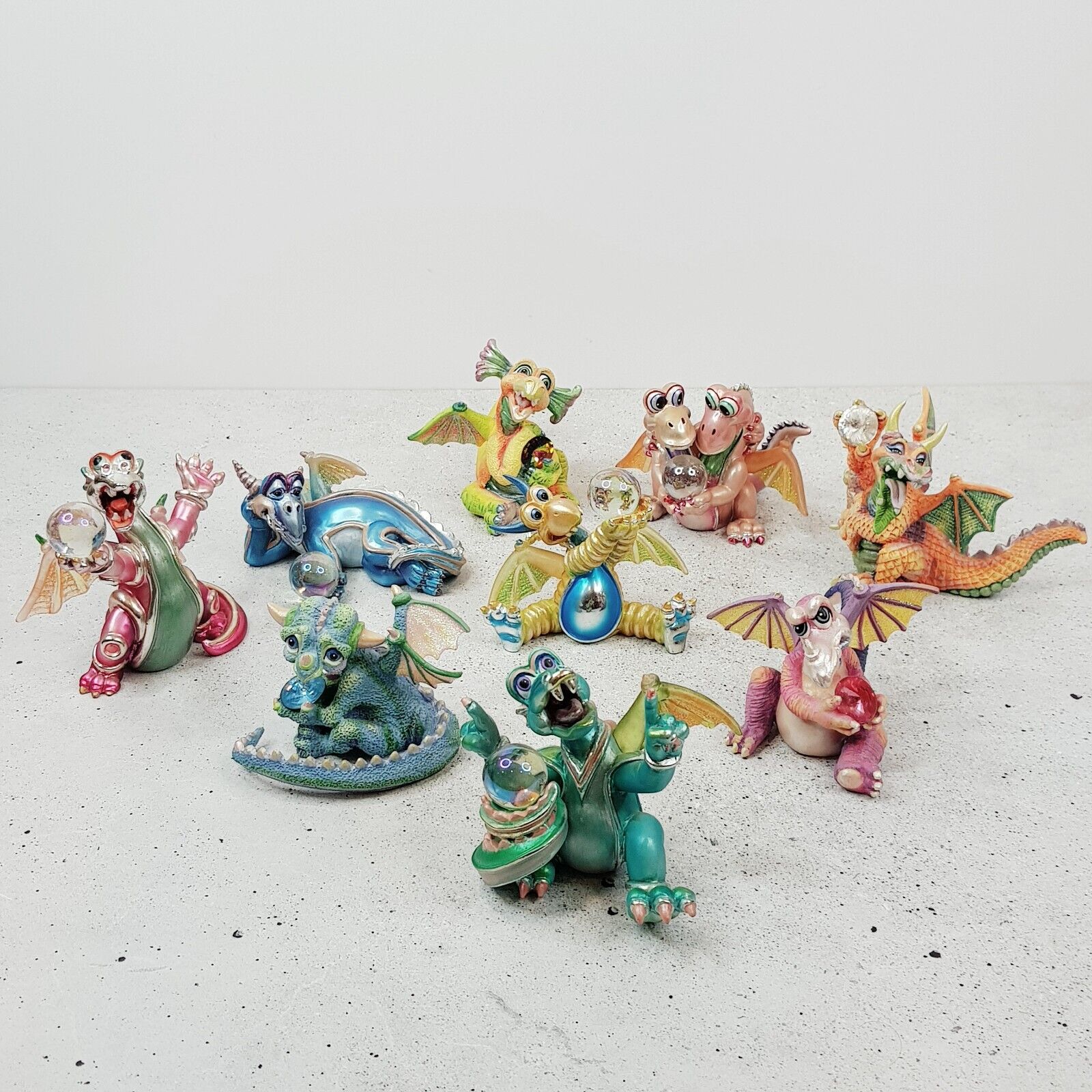 MOOD DRAGONS Franklin Mint Limited Edition LOT X 9 Collectables Figurines Set