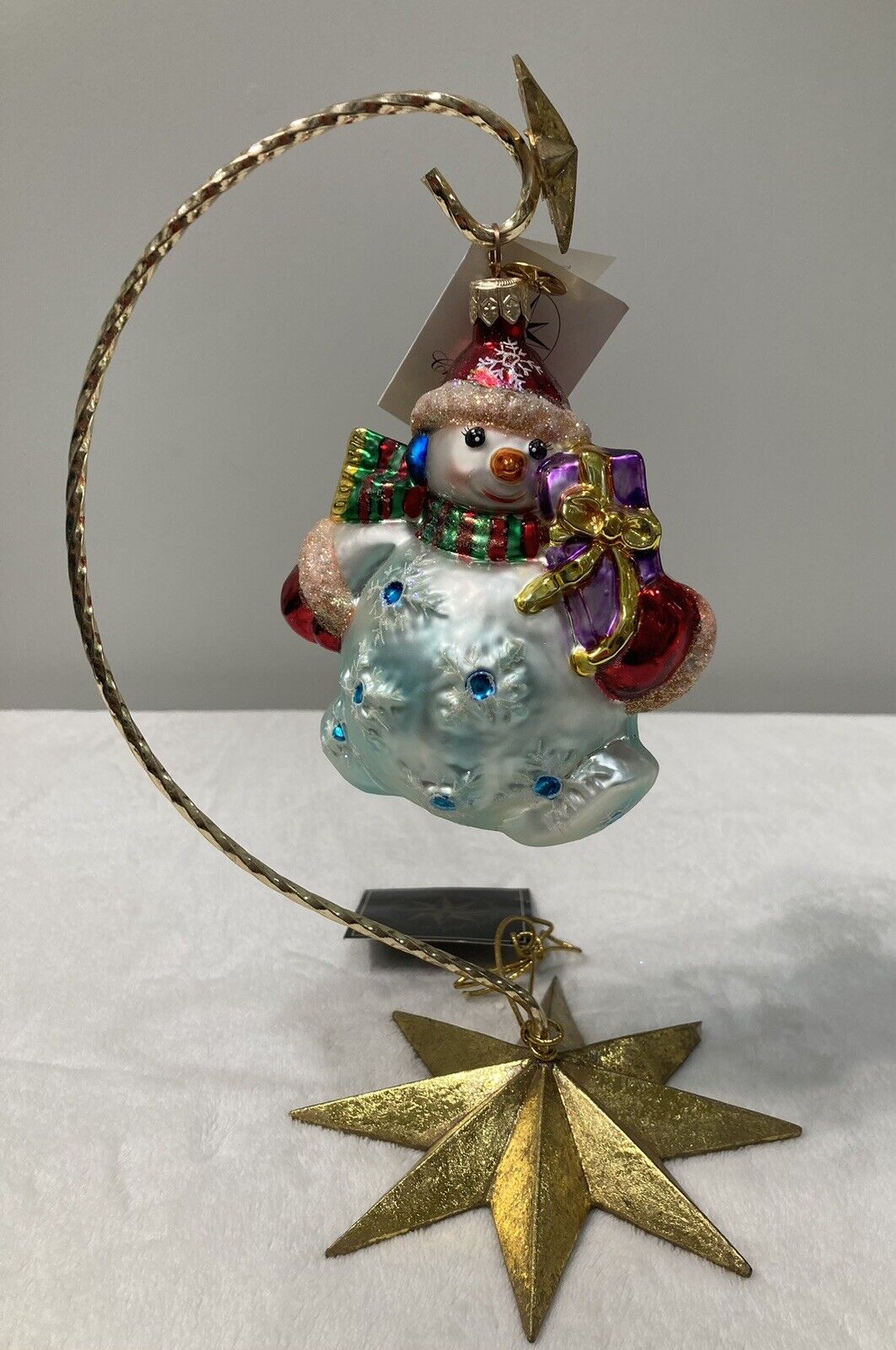 Vtg Christopher Radko Chubby Cheer 1999 Snowman 5 Inch Christmas Ornament QVC