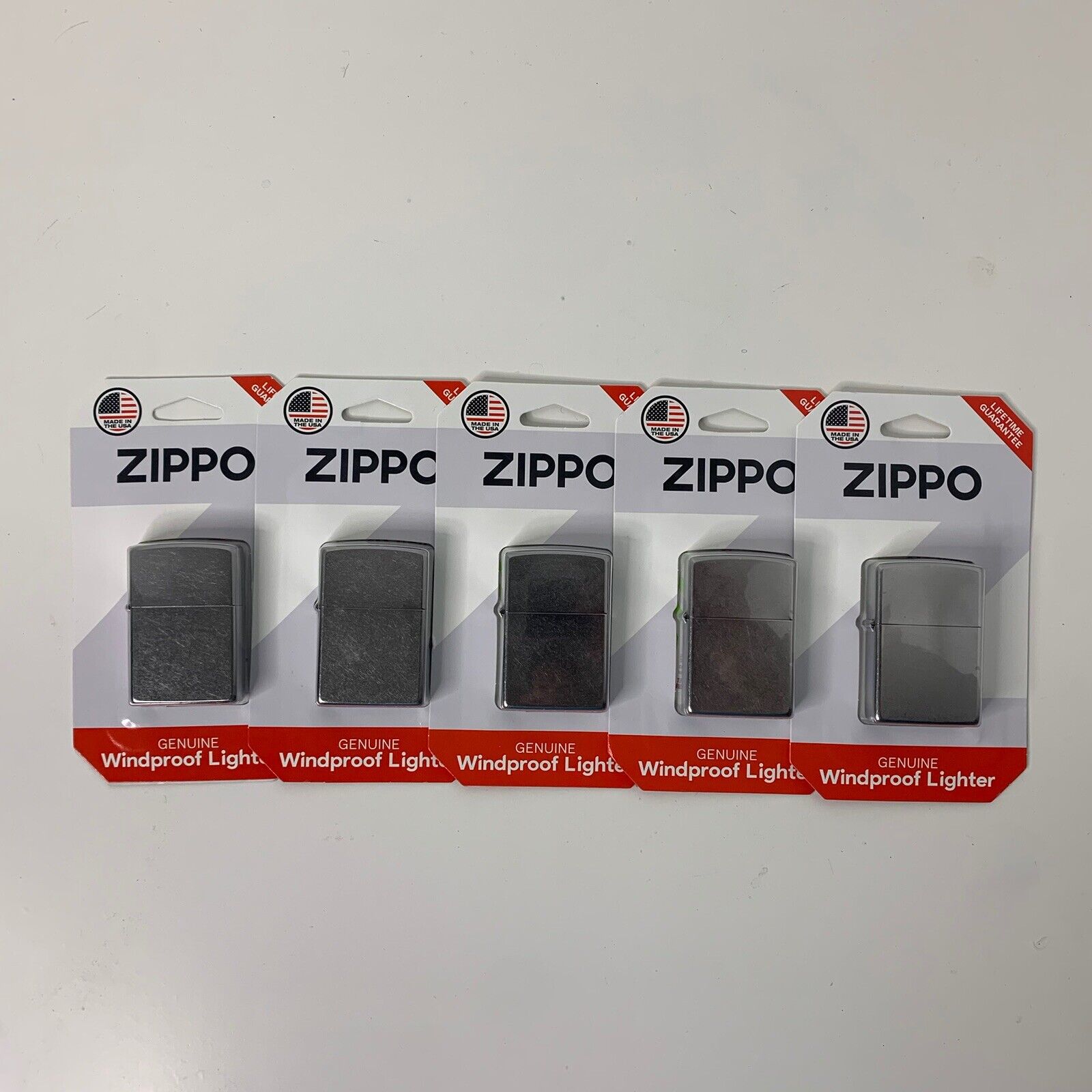 (5) ZIPPO Windproof Lighter - Classic 207 BP Reg Street Chrome - New