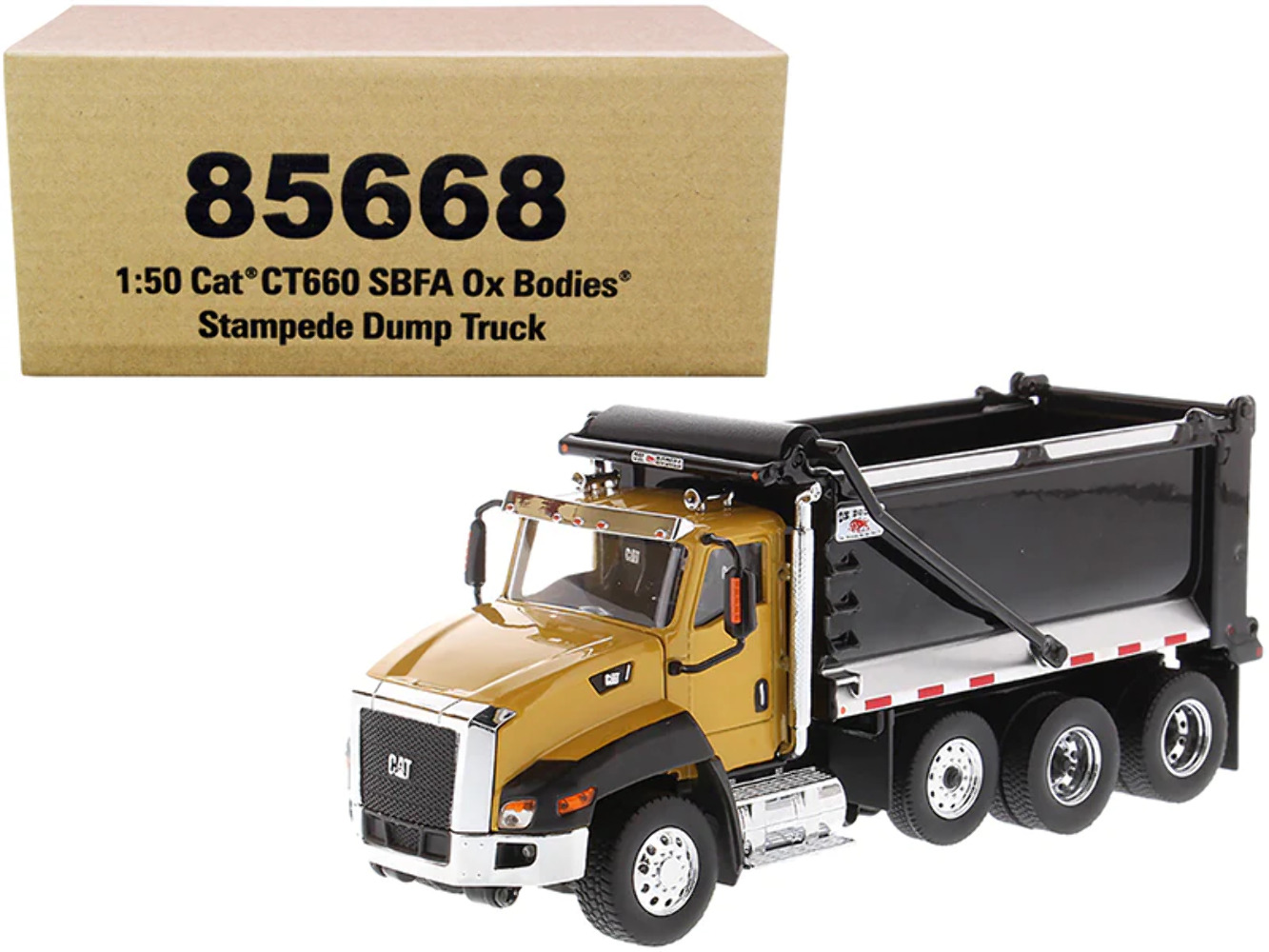 CAT CT660 SBFA with Ox Bodies Stampede Dump Truck and 1/50 Diecast Model