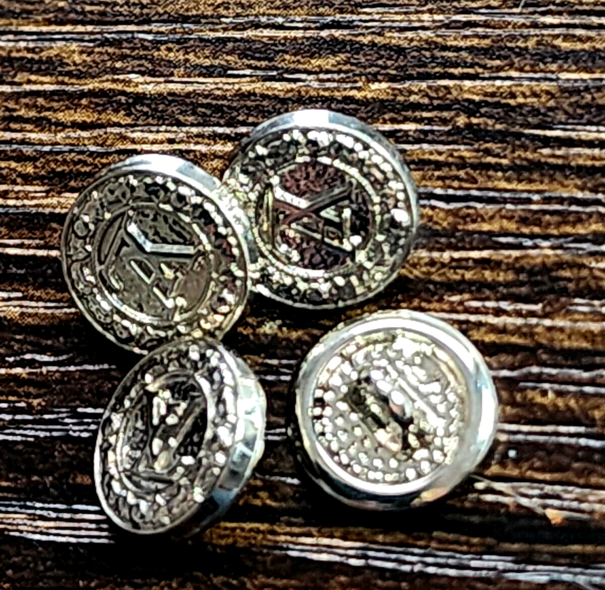 Designer Tiny 11 mm Silver Buttons 4 Pcs