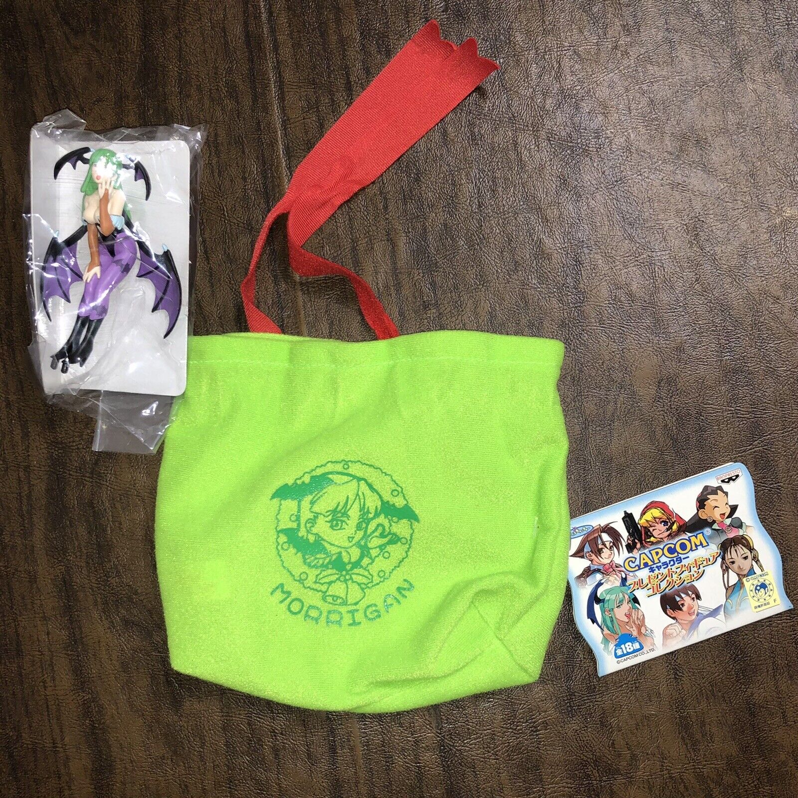 RARE Capcom Banpresto MORRIGAN Blowing Kiss w Green Gift Bag Darkstalkers Figure