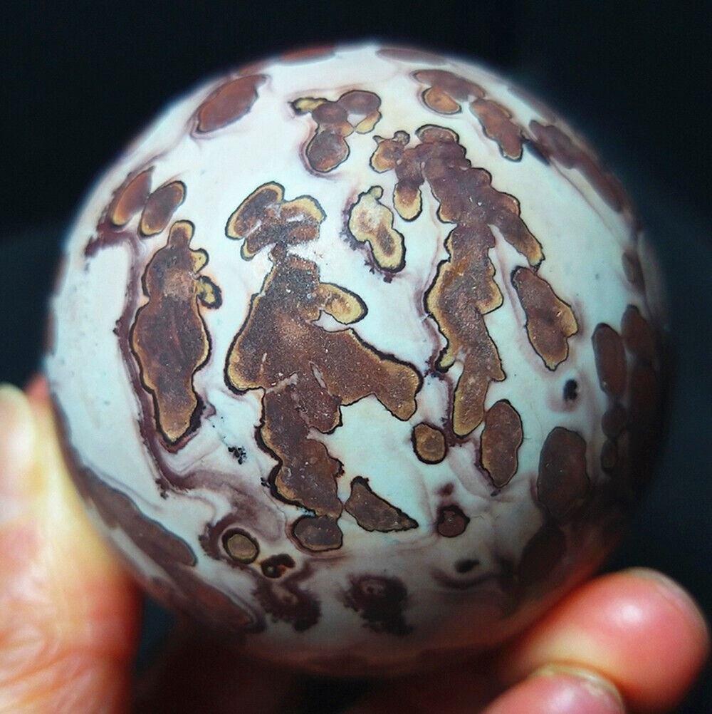 TOP 231G 54mm Natural Colored Chinese Painting Agate Crystal Ball Healing B355
