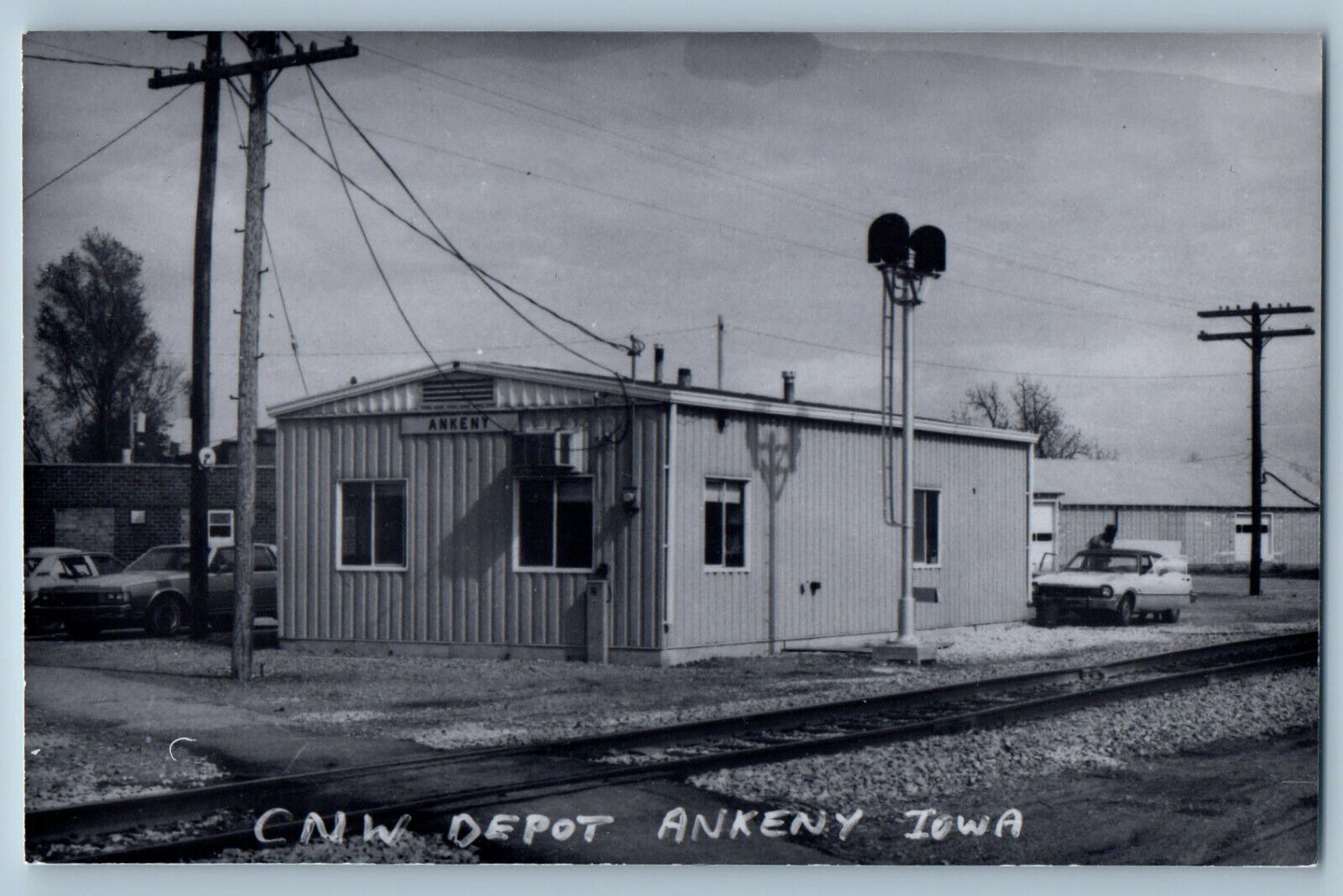 Ankeny Iowa IA Postcard CNW Depot Station c1960's Unposted RPPC Photo