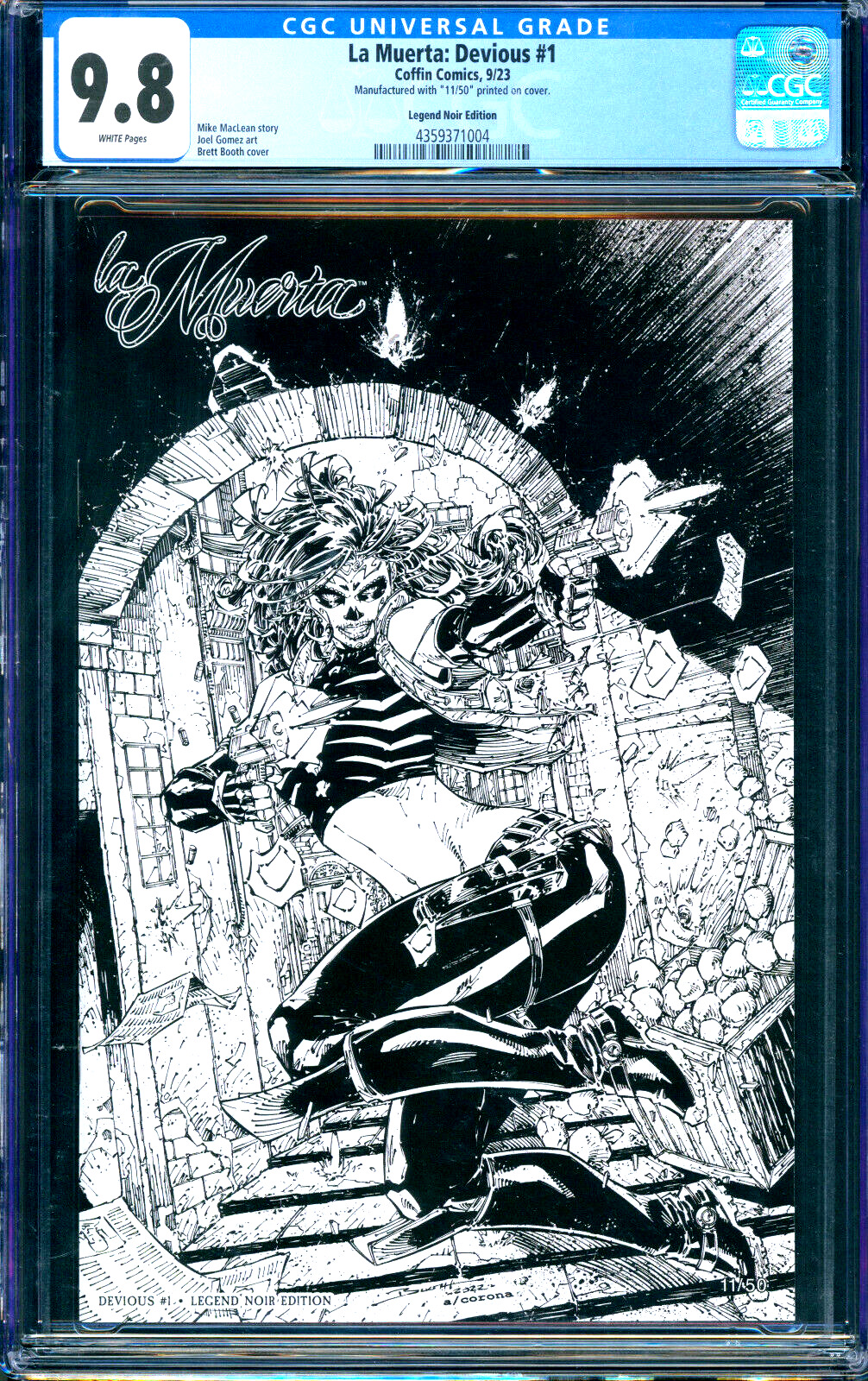 La Muerta Devious #1 Brett Booth Legend Noir Ed. Coffin 2023 CGC 9.8 /50
