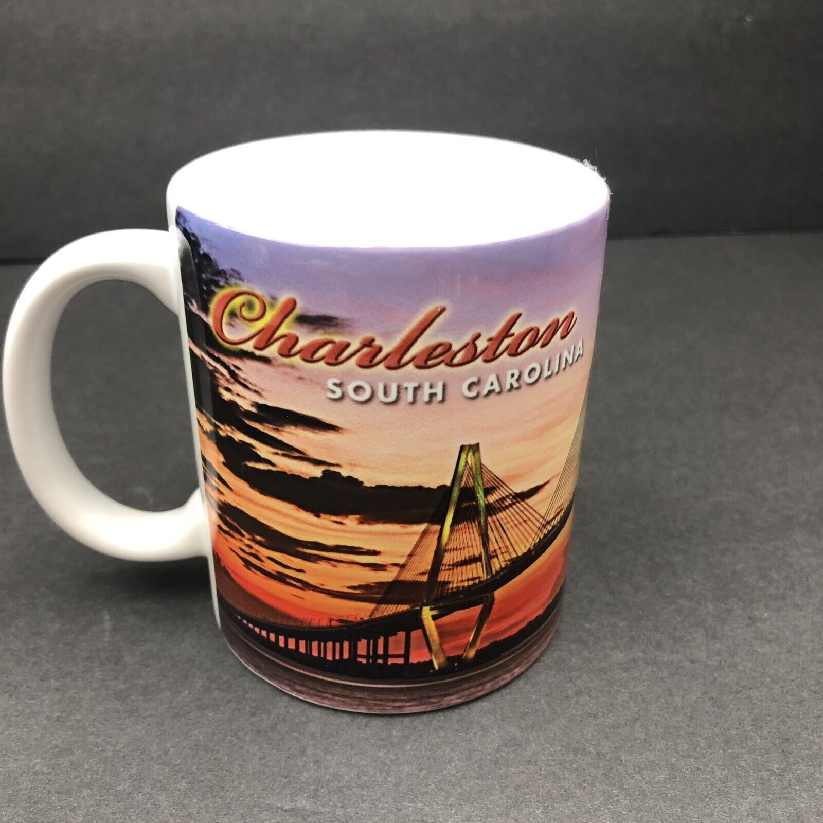 Charleston South Carolina Graphic Travel Tourism Coffee Cup Mug Bridge Sunset