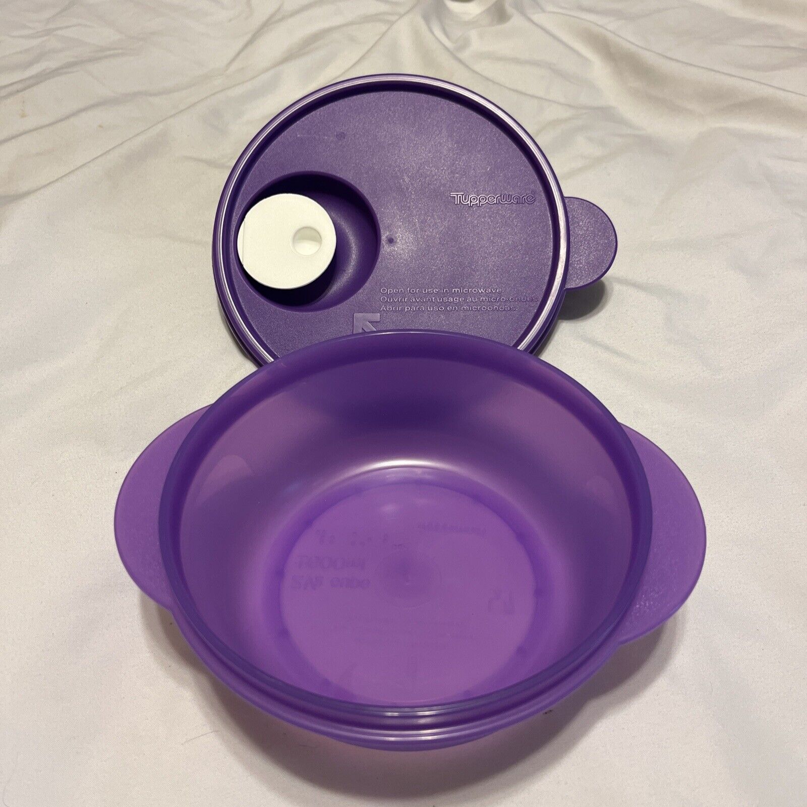 Tupperware Round Crystalwave Microwave Bowl 2.5 Cup 600ml NEW Purple