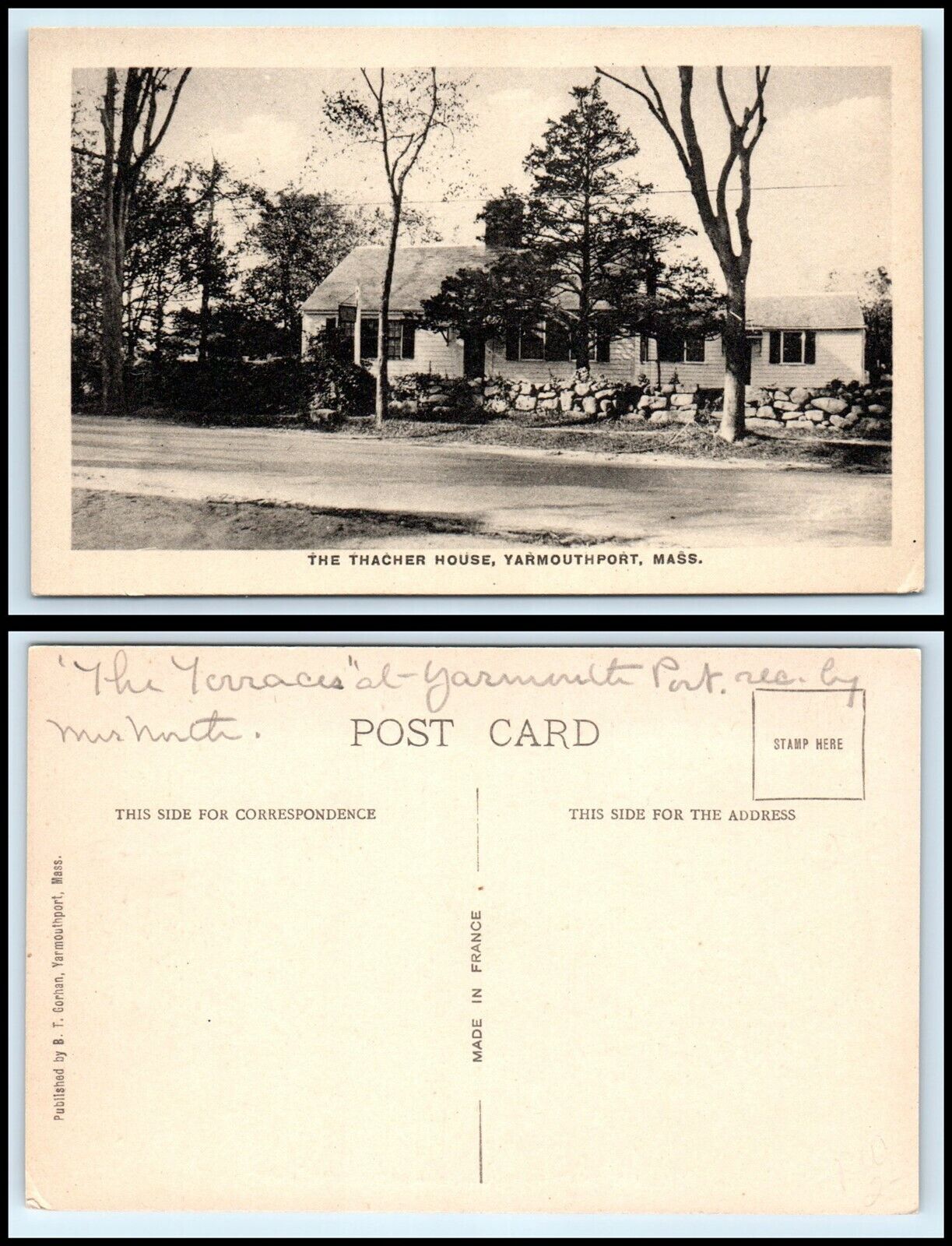 MASSACHUSETTS Postcard - Yarmouthport, The Thacher House F22