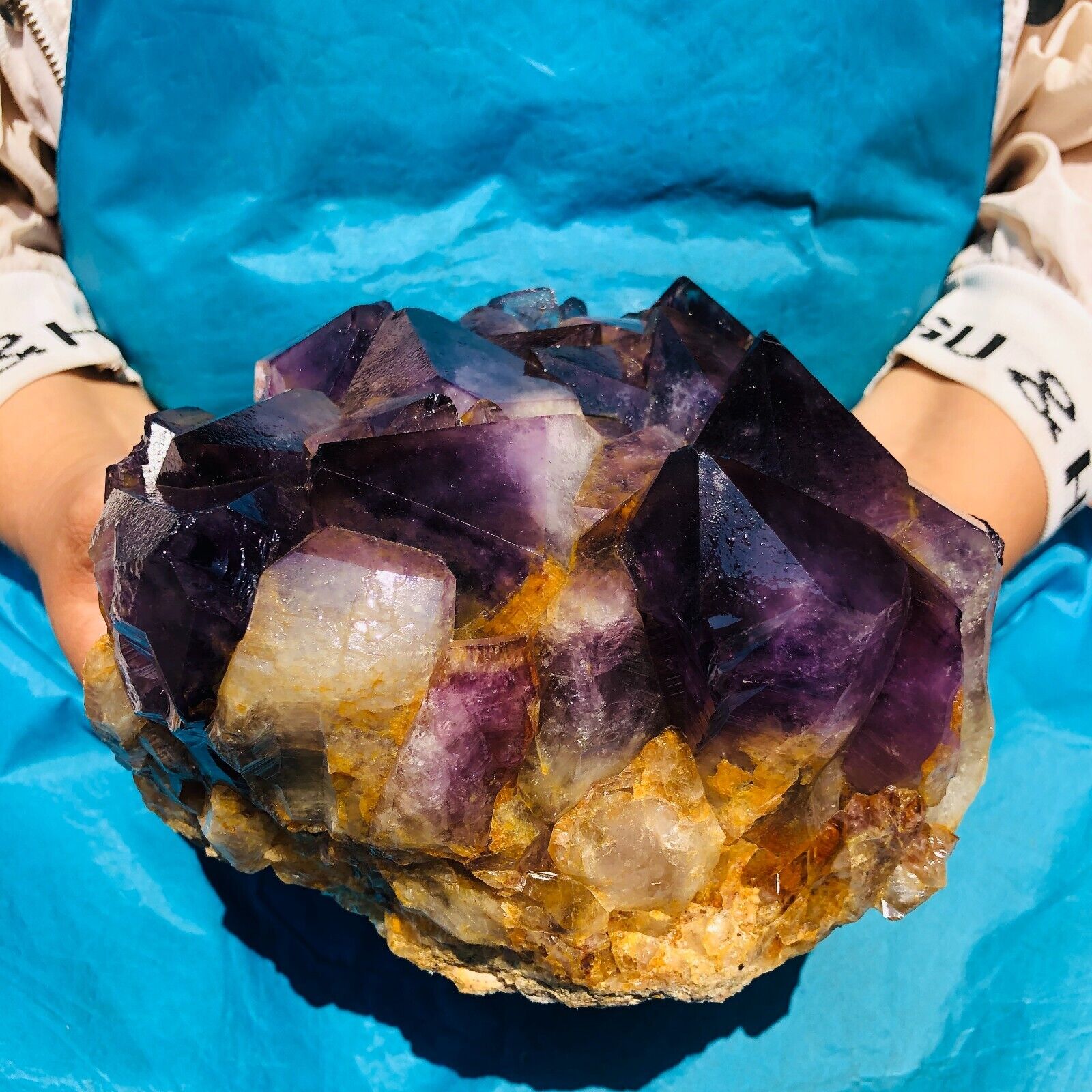 9.15LB Natural Amethyst geode quartz clustercrystal specimen Healing