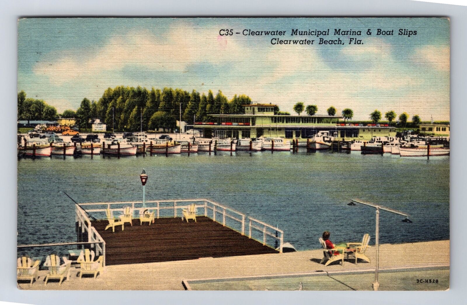 Clearwater FL-Florida, Clearwater Municipal Marina, Vintage c1960 Postcard