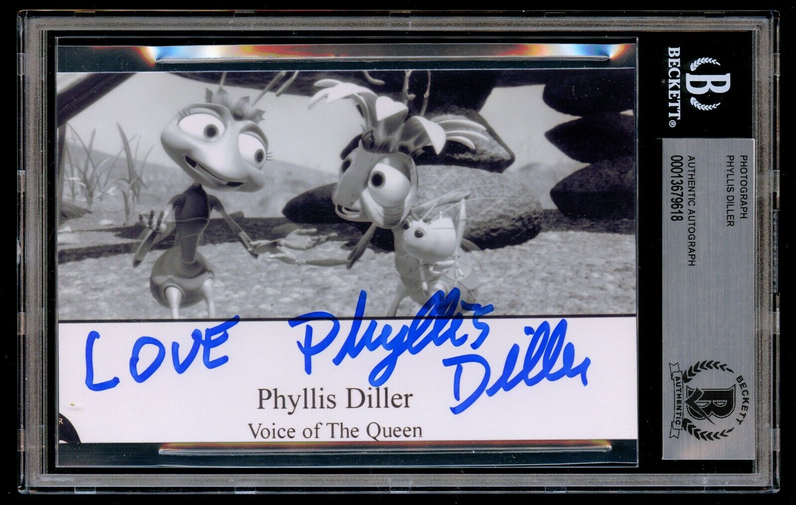 Phyllis Diller signed autograph auto 3.5x5.5 Photo A Bugs Life BAS Slabbed
