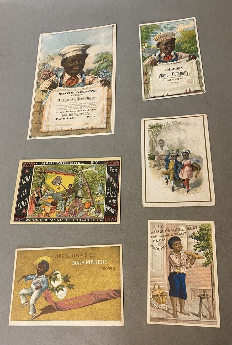 Collection of 6 Antique Victorian Advertising Trade Cards