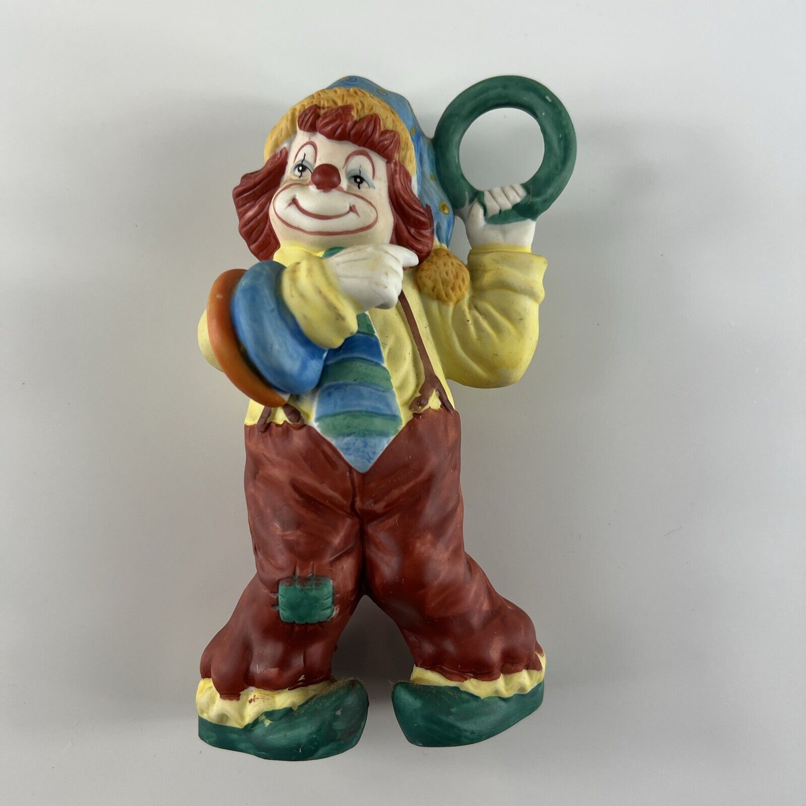 Enesco Circus Clown Ceramic Figurine Home Decoration 1985 Bright Colors