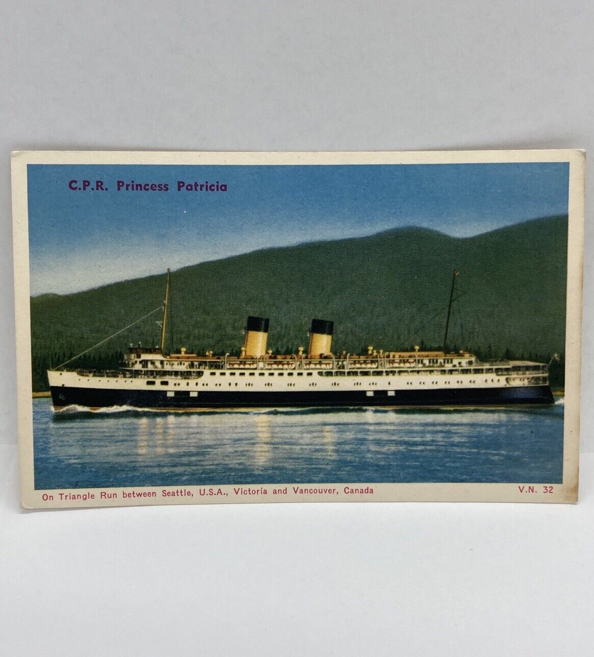 Vintage Postcard CPR Princess Patricia Between Seattle, Vancouver, Vi