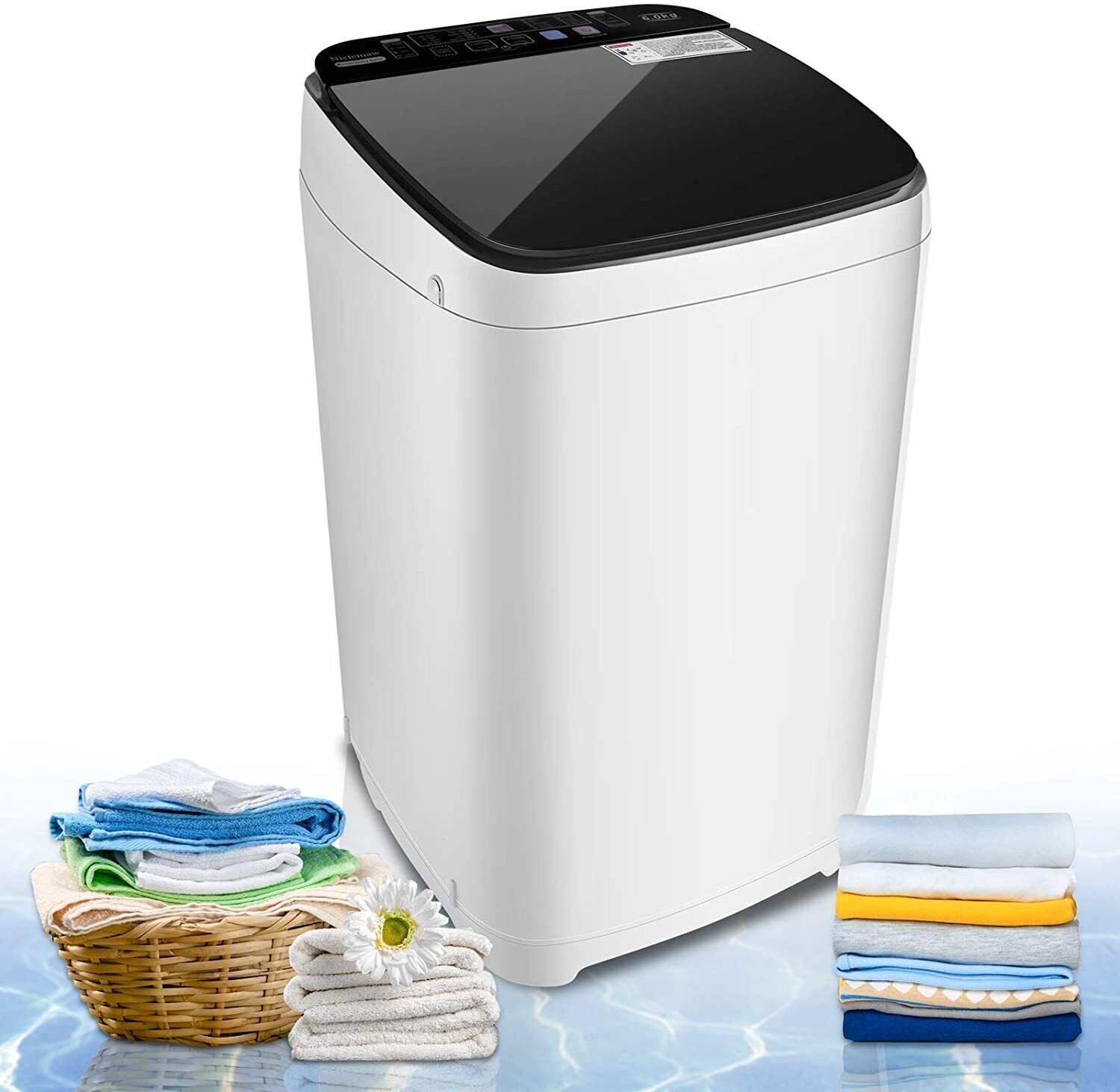 Washing Machine Top-Loading 17.6Lbs Full Automatic Compact Laundry Washer Dryer
