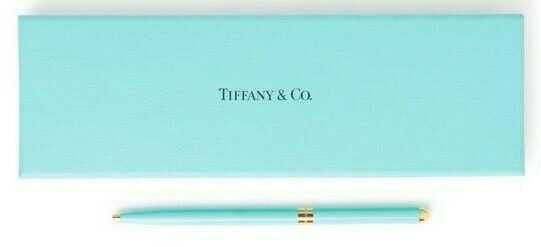 Tiffany & Co. Purse Pen 10494397 Tiffany Blue & Brass w/Pouch, Box and Bag NEW