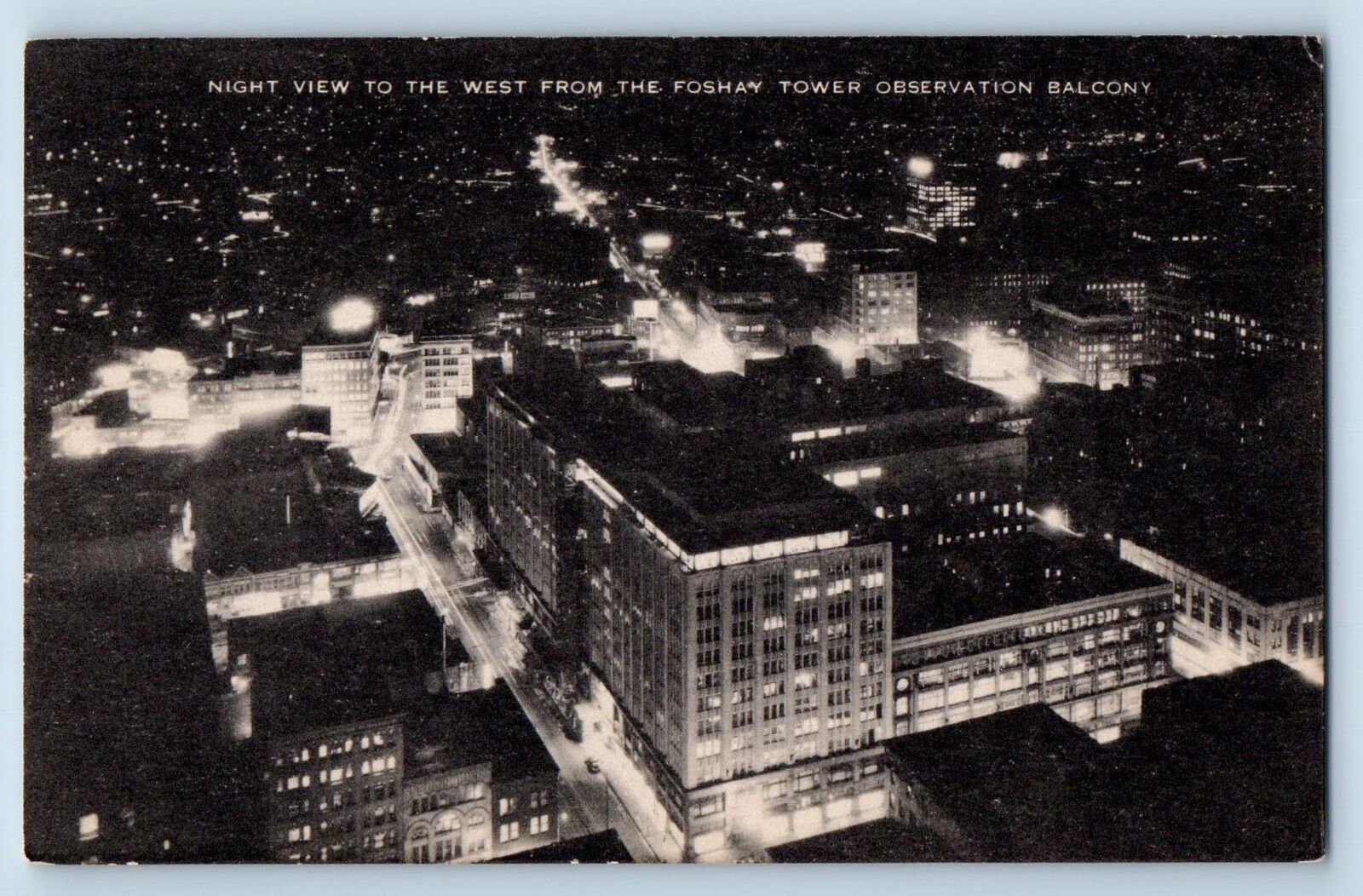 Minneapolis Minnesota Postcard Night View From Foshay Tower Observation c1940s