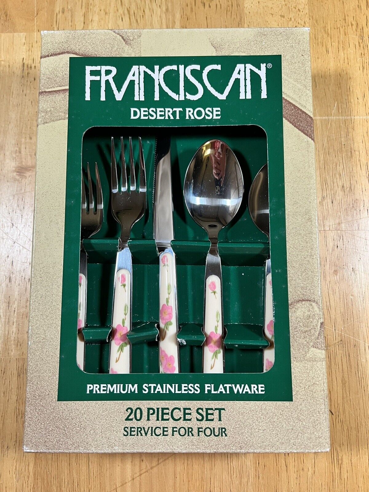 NEW Franciscan Desert Rose Flatware 20-Piece Set Service for 4 NOS New in Box