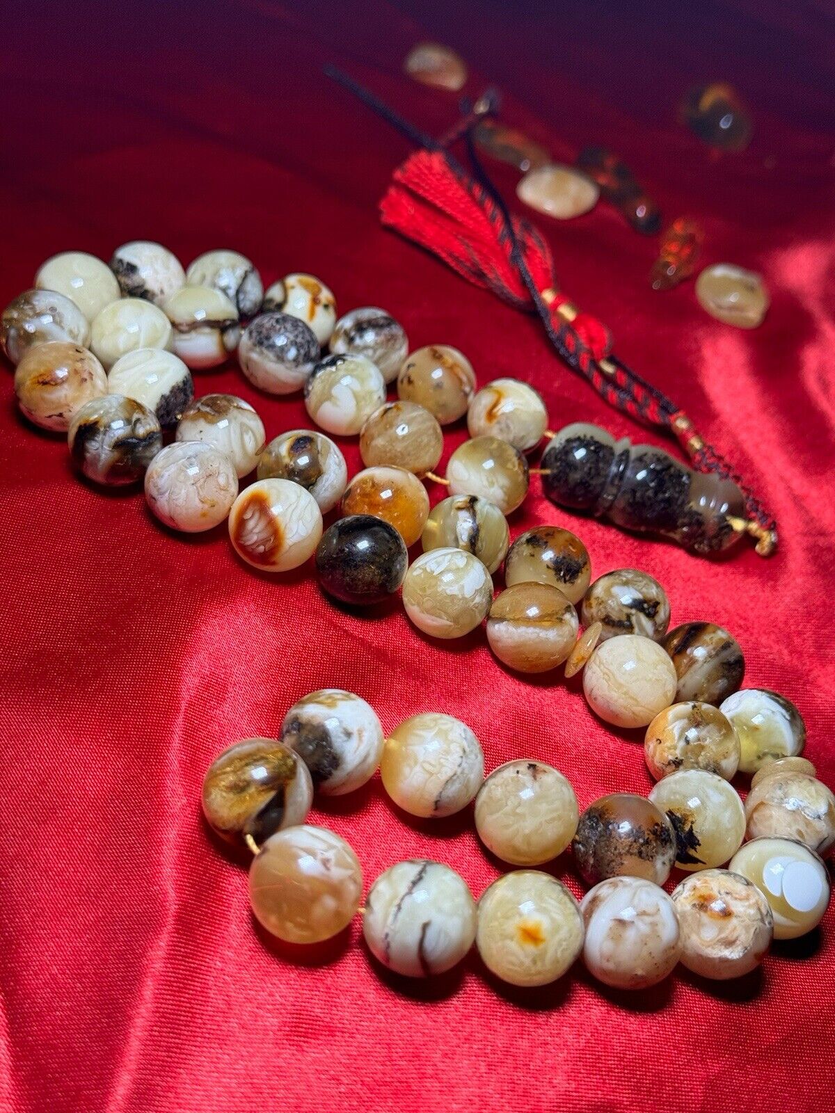 Amber Islamic  prayer natural baltic Amber 100%  45 beads 85g bead size 14