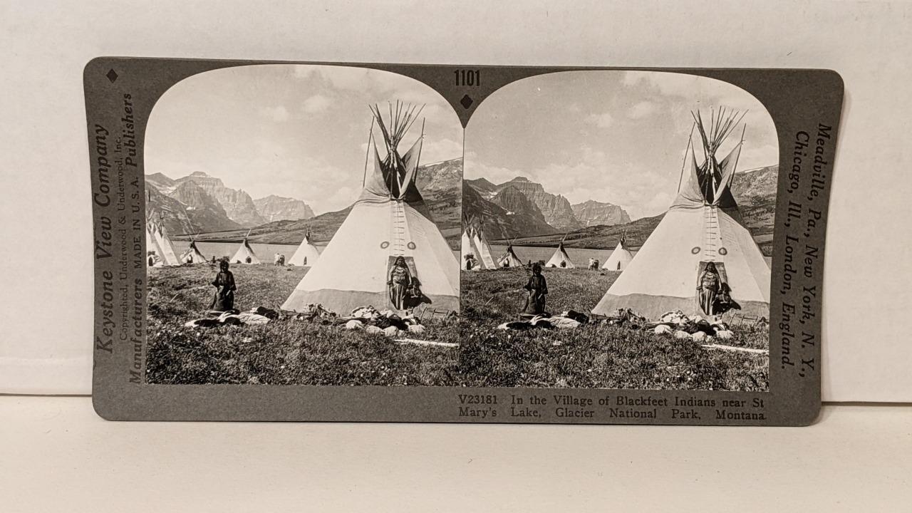a542, Keystone SV; Village of Blackfeet Indians, St Mary\'s; 1101-V23181, 1930