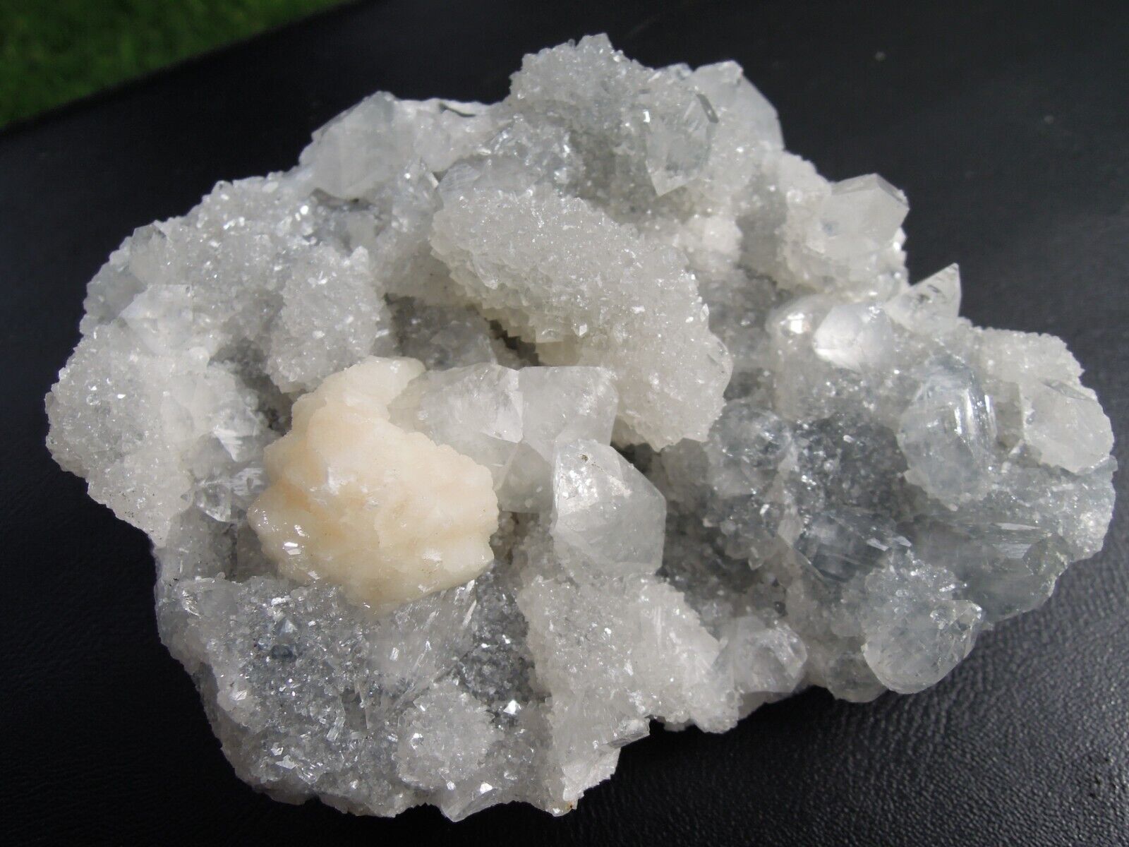 1.3 LB Natural Calcite on Quartz Matrix - Rock, Crystal, Mineral - India