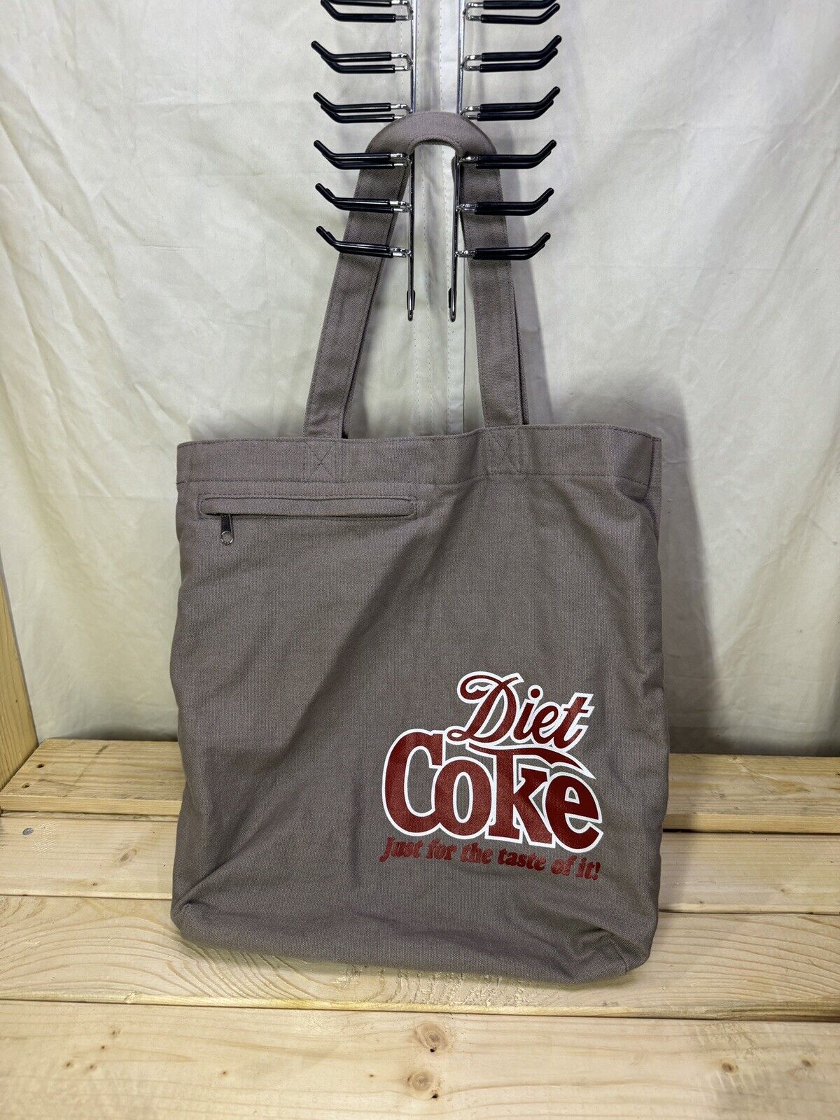 Diet Coke Canvas Bag Gray “Just for the Taste of it.” EUC