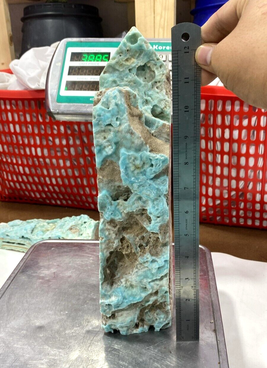 3.8-Kilo Perfect Natural Blue Aragonite Rough & Polish Healing Crystal Mineral