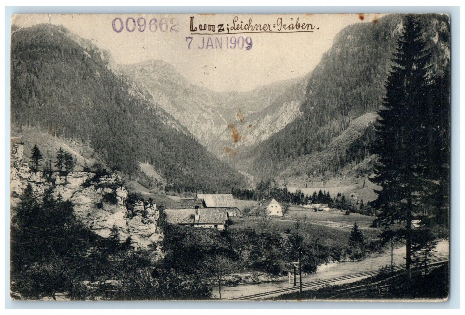 1909 Lunz Leichner Graben Augsburg Bavaria Germany Antique Postcard