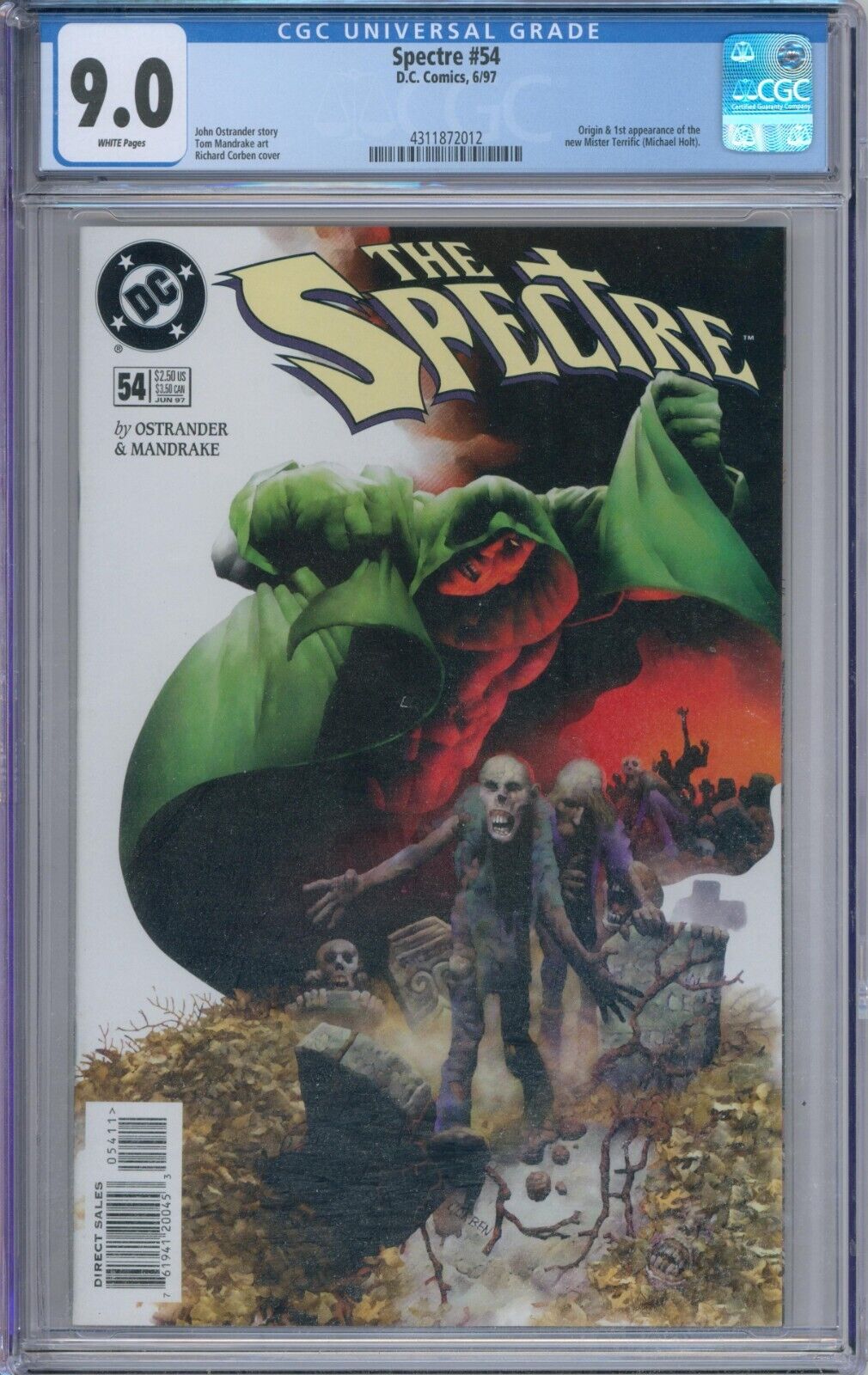Spectre 54 CGC Graded 9.0 VF/NM 1st Mr. Terrific DC Comics 1997