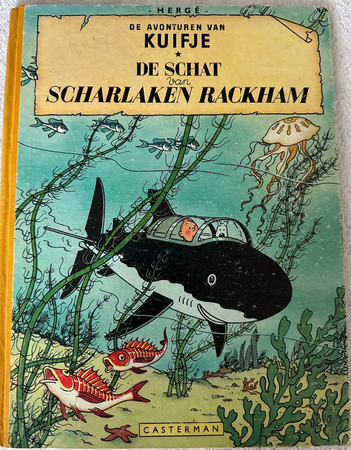 Hergé Tintin Kuifje Schat den Scharlaken Rackham 1954 TBE DJ PDG BF